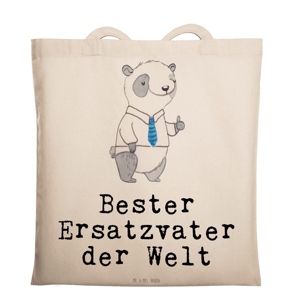 Tragetasche Panda Bester Ersatzvater der Welt Beuteltasche, Beutel, Einkaufstasche, Jutebeutel, Stoffbeutel, Tasche, Shopper, Umhängetasche, Strandtasche, Schultertasche, Stofftasche, Tragetasche, Badetasche, Jutetasche, Einkaufstüte, Laptoptasche, für, Dankeschön, Geschenk, Schenken, Geburtstag, Geburtstagsgeschenk, Geschenkidee, Danke, Bedanken, Mitbringsel, Freude machen, Geschenktipp, Bester, Ersatzvater, Ersatz, zweiter, Vater, Papa, Dad, Daddy, Paps, Papi, Vati, Eltern, Geschenk Vater, Mann, Familie, Kleinigkeit