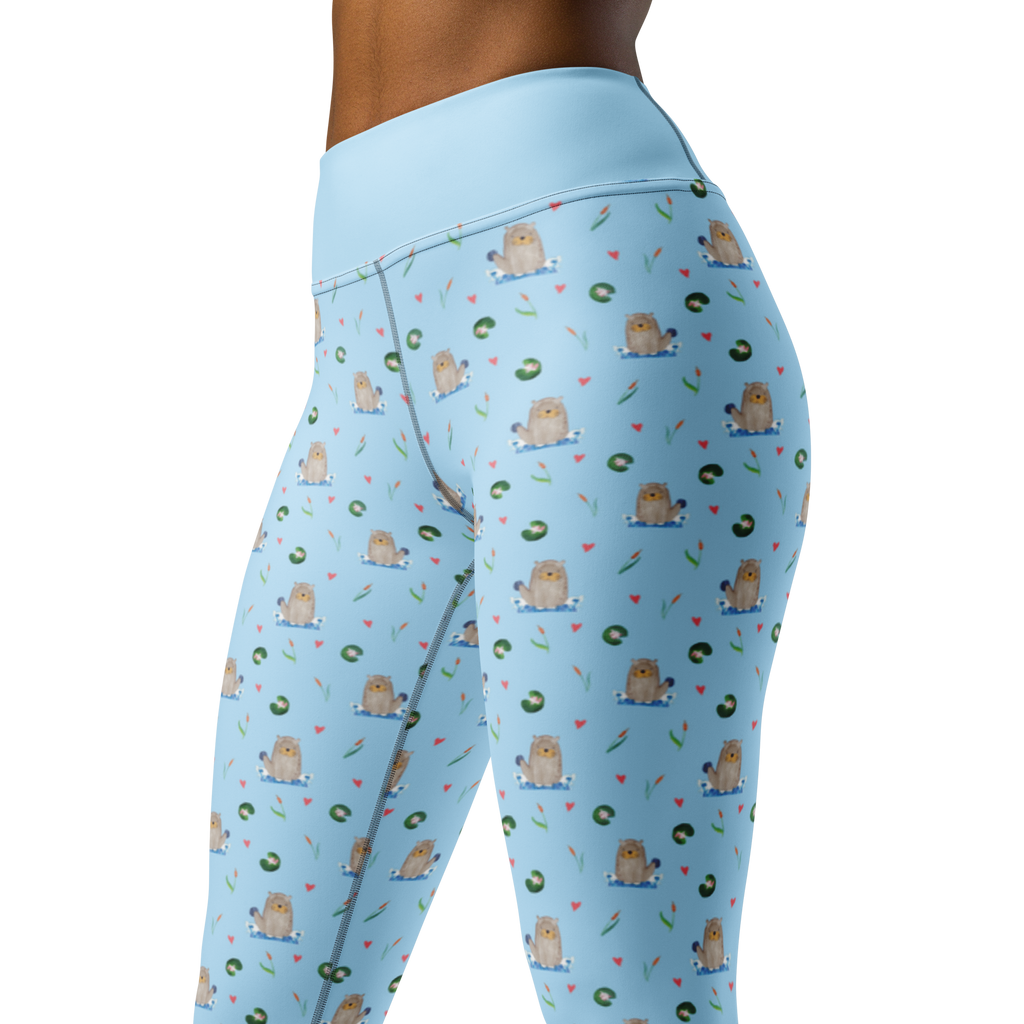 Yogahose Otter Stein Muster Yogapants, Yogaleggings, Yogaleggins, Yogahose Damen, Yogahose, Frauen, Yogahose Mädchen, Yogahose Kinder, Yogahose Herren, Yogahose Männer, Otter, Fischotter, Seeotter, Otter Seeotter See Otter