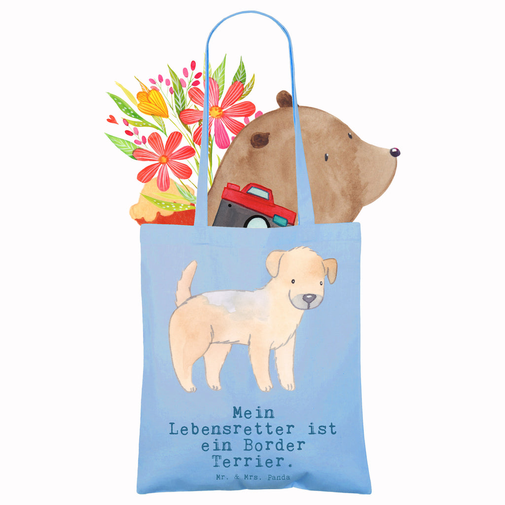 Tragetasche Border Terrier Lebensretter Beuteltasche, Beutel, Einkaufstasche, Jutebeutel, Stoffbeutel, Tasche, Shopper, Umhängetasche, Strandtasche, Schultertasche, Stofftasche, Tragetasche, Badetasche, Jutetasche, Einkaufstüte, Laptoptasche, Hund, Hunderasse, Rassehund, Hundebesitzer, Geschenk, Tierfreund, Schenken, Welpe, Border Terrier