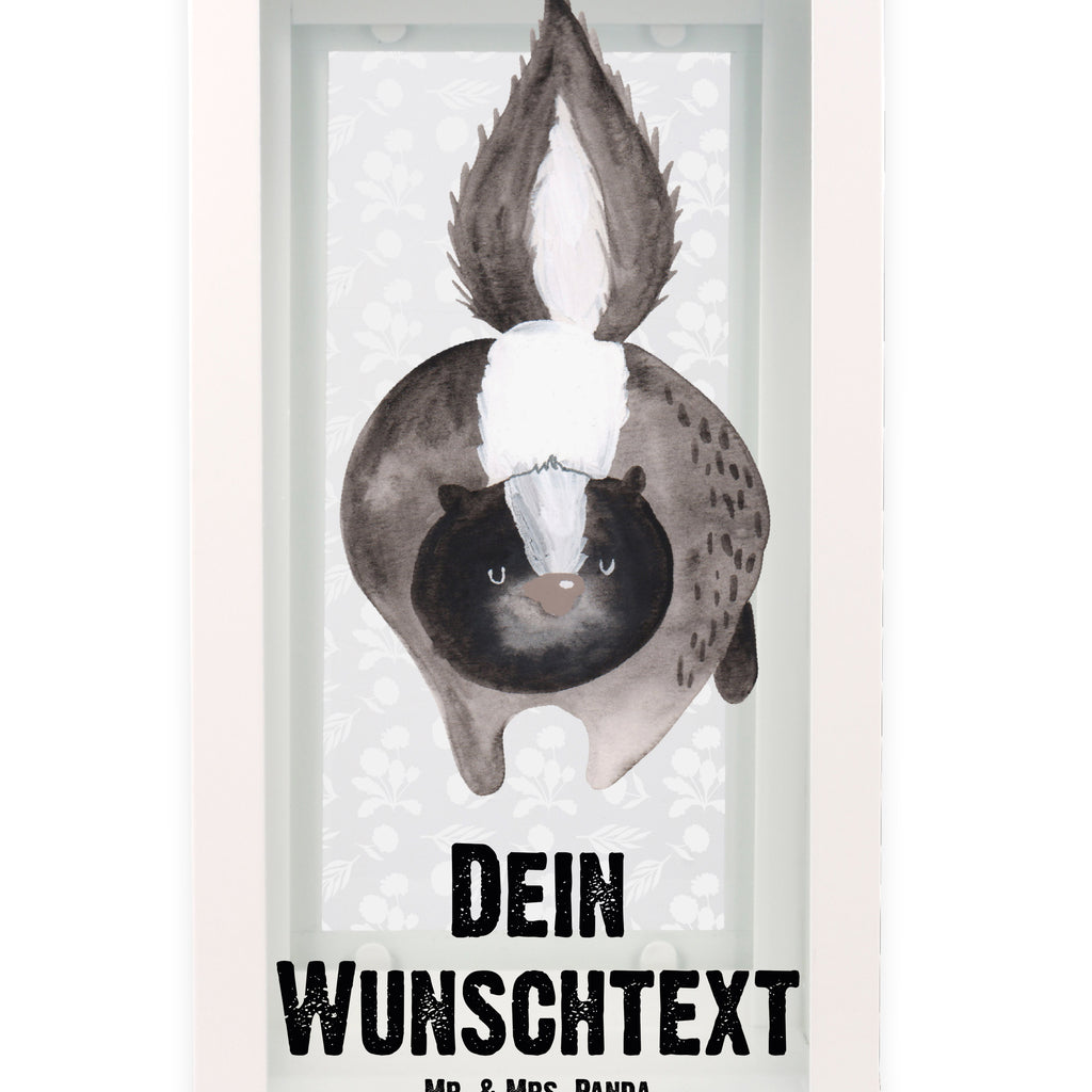 Personalisierte Deko Laterne Stinktier Angriff Gartenlampe, Gartenleuchte, Gartendekoration, Gartenlicht, Laterne kleine Laternen, XXL Laternen, Laterne groß, Stinktier, Skunk, Wildtier, Raubtier, Stinker, Stinki, wütend, Drohung