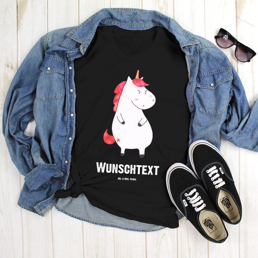 Personalisiertes T-Shirt Einhorn Wut T-Shirt Personalisiert, T-Shirt mit Namen, T-Shirt mit Aufruck, Männer, Frauen, Wunschtext, Bedrucken, Einhorn, Einhörner, Einhorn Deko, Pegasus, Unicorn, Realität, Ansage, lustlos, nein, Büro, Arbeit, wütend, dumme Fragen, lustig, Spaß, Geschenk