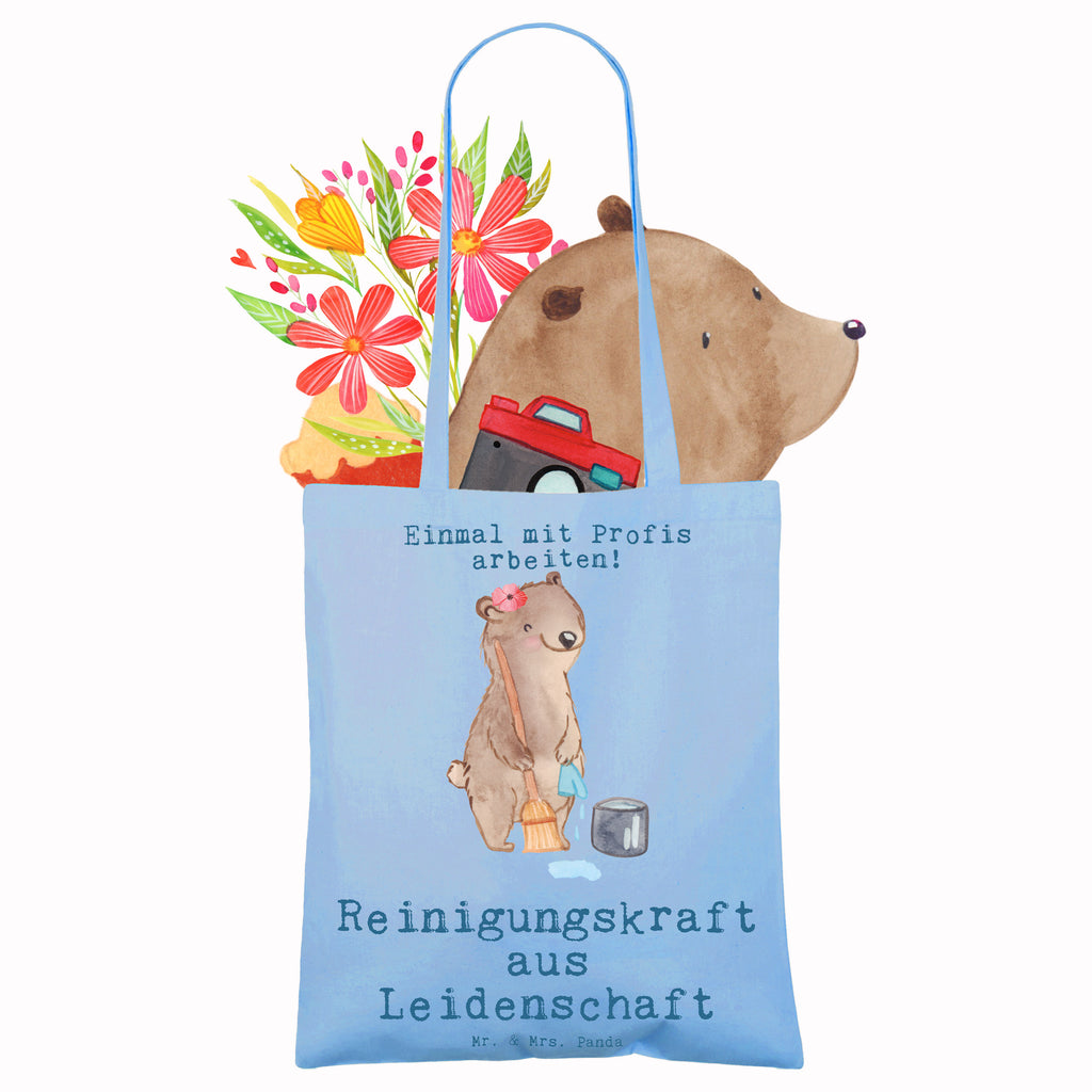 Tragetasche Reinigungskraft aus Leidenschaft Beuteltasche, Beutel, Einkaufstasche, Jutebeutel, Stoffbeutel, Tasche, Shopper, Umhängetasche, Strandtasche, Schultertasche, Stofftasche, Tragetasche, Badetasche, Jutetasche, Einkaufstüte, Laptoptasche, Beruf, Ausbildung, Jubiläum, Abschied, Rente, Kollege, Kollegin, Geschenk, Schenken, Arbeitskollege, Mitarbeiter, Firma, Danke, Dankeschön