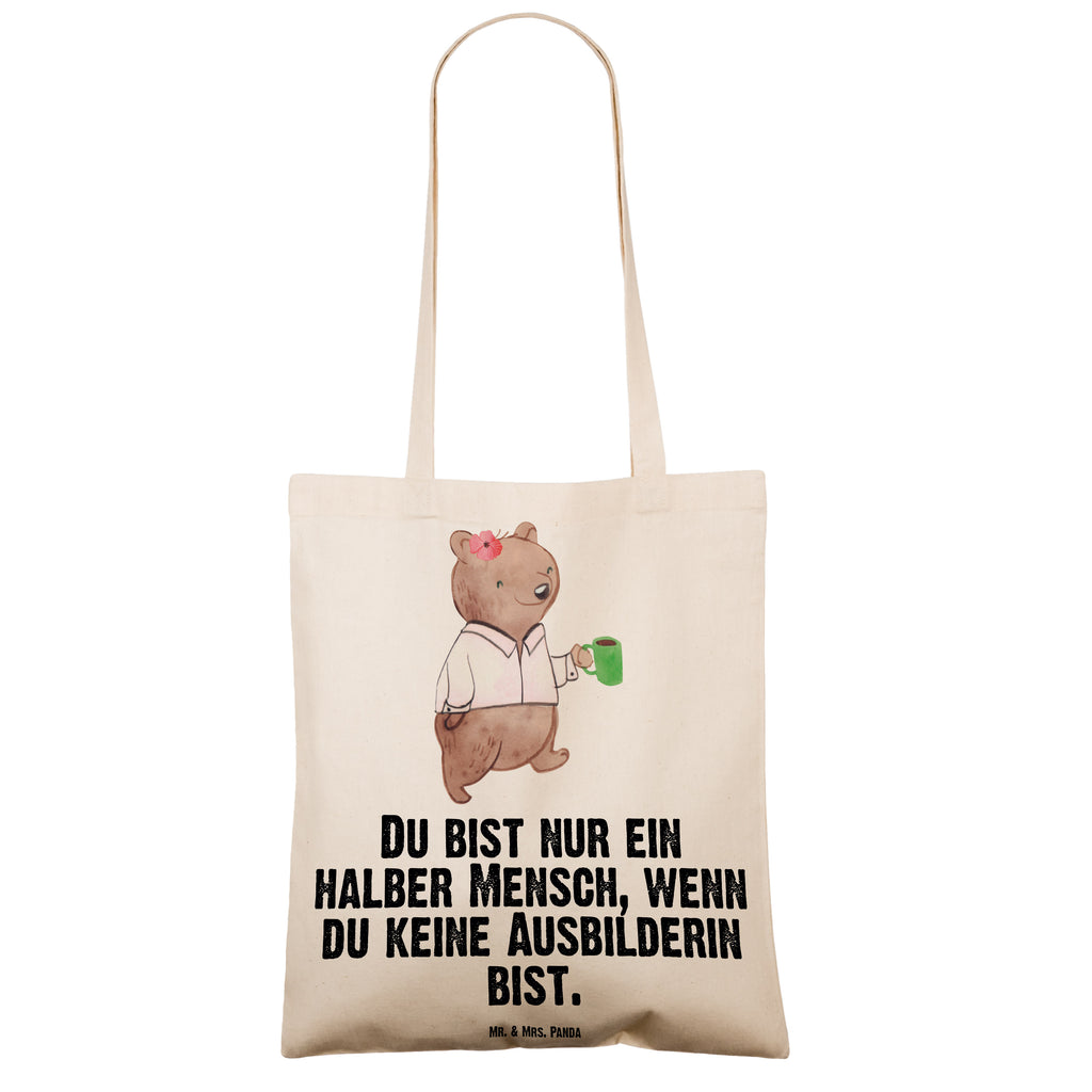 Tragetasche Ausbilderin mit Herz Beuteltasche, Beutel, Einkaufstasche, Jutebeutel, Stoffbeutel, Tasche, Shopper, Umhängetasche, Strandtasche, Schultertasche, Stofftasche, Tragetasche, Badetasche, Jutetasche, Einkaufstüte, Laptoptasche, Beruf, Ausbildung, Jubiläum, Abschied, Rente, Kollege, Kollegin, Geschenk, Schenken, Arbeitskollege, Mitarbeiter, Firma, Danke, Dankeschön, Ausbilderin, Tutorin, Ausbilderprüfung