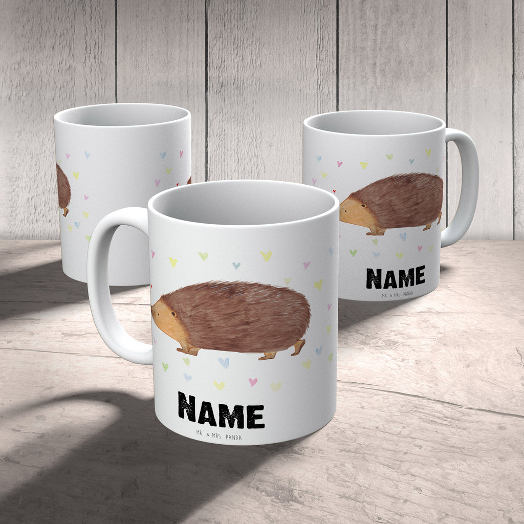 Personalisierte Tasse Igel Herzen Personalisierte Tasse, Namenstasse, Wunschname, Personalisiert, Tasse, Namen, Drucken, Tasse mit Namen, Tiermotive, Gute Laune, lustige Sprüche, Tiere, Liebe, Herz, Herzen, Igel, Vertrauen, Kuss, Leben