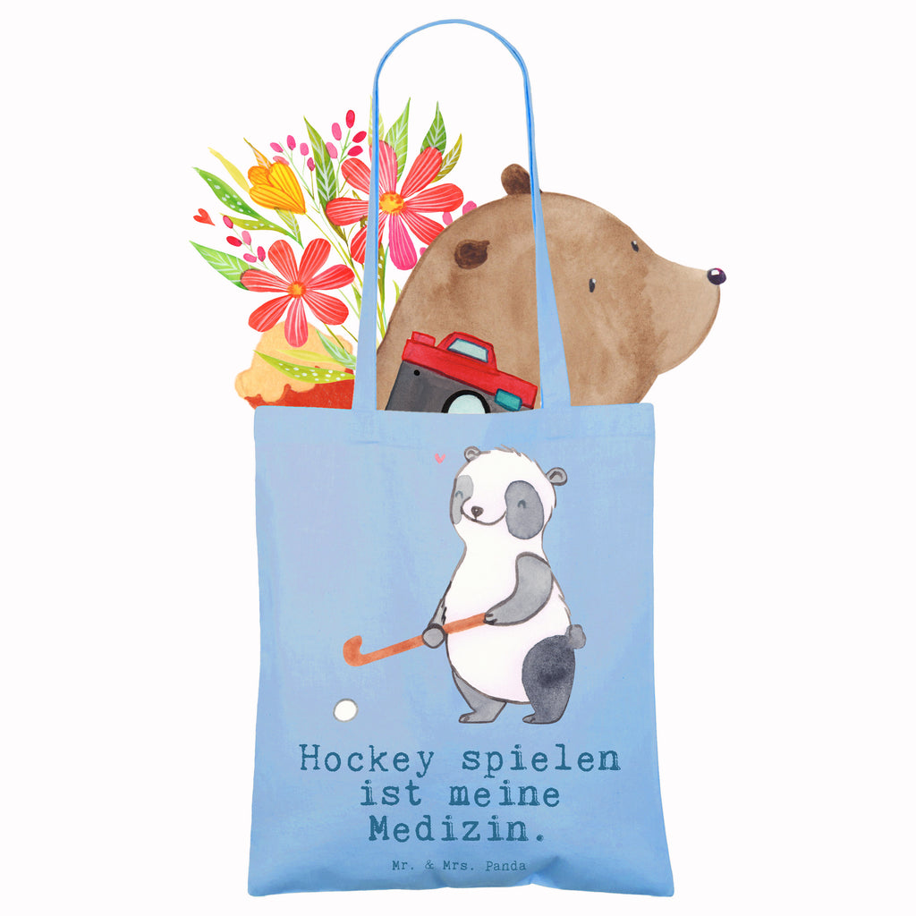 Tragetasche Panda Hockey spielen Medizin Beuteltasche, Beutel, Einkaufstasche, Jutebeutel, Stoffbeutel, Tasche, Shopper, Umhängetasche, Strandtasche, Schultertasche, Stofftasche, Tragetasche, Badetasche, Jutetasche, Einkaufstüte, Laptoptasche, Geschenk, Sport, Sportart, Hobby, Schenken, Danke, Dankeschön, Auszeichnung, Gewinn, Sportler, Hockey spielen, Feldhockey, Hockeyschläger, Hockey Verein