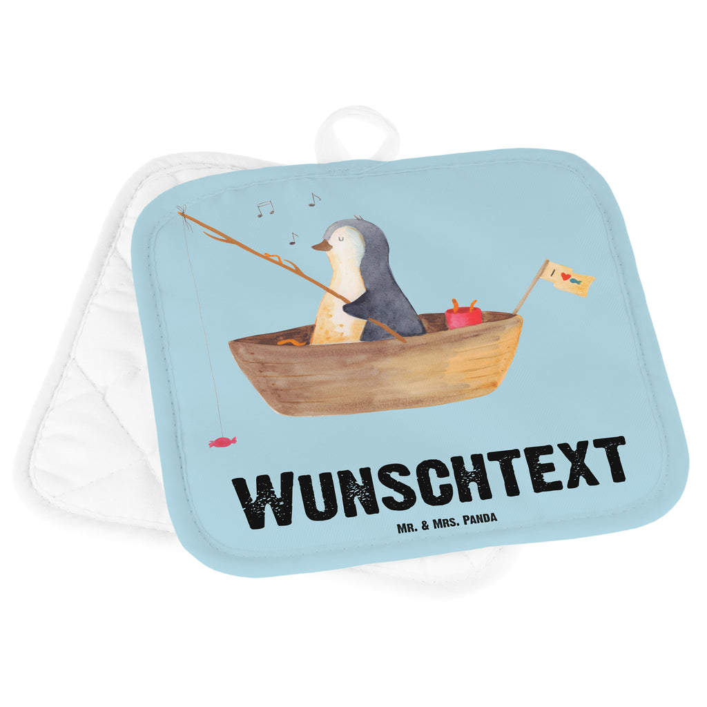 Personalisierte Topflappen Pinguin Angelboot Topflappen personalisiert, Personalisierte Topfuntersetzer, Personalisierter Ofenhandschuh, Topflappen Set personalisiert, Topflappen mit Namen, Namensaufdruck, Pinguin, Pinguine, Angeln, Boot, Angelboot, Lebenslust, Leben, genießen, Motivation, Neustart, Neuanfang, Trennung, Scheidung, Geschenkidee Liebeskummer