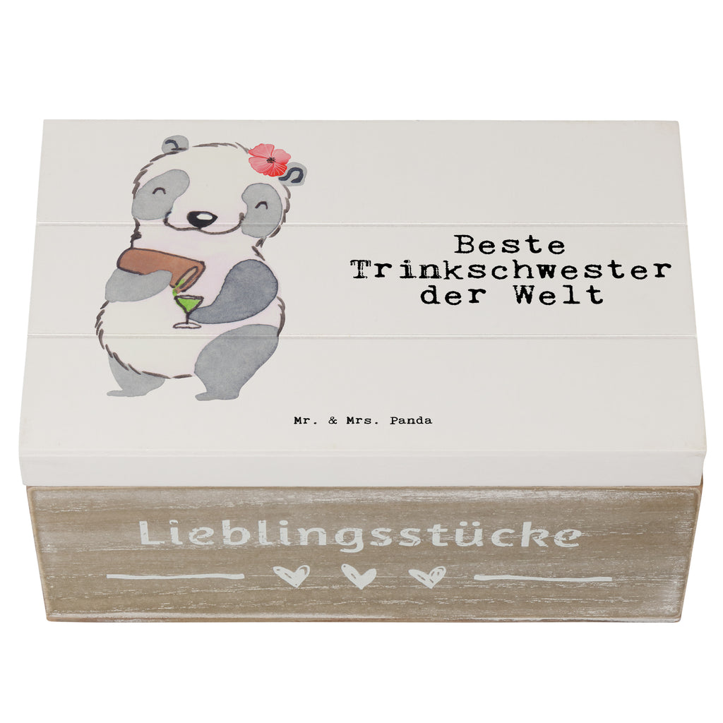 Holzkiste Panda Beste Trinkschwester der Welt Holzkiste, Kiste, Schatzkiste, Truhe, Schatulle, XXL, Erinnerungsbox, Erinnerungskiste, Dekokiste, Aufbewahrungsbox, Geschenkbox, Geschenkdose, für, Dankeschön, Geschenk, Schenken, Geburtstag, Geburtstagsgeschenk, Geschenkidee, Danke, Bedanken, Mitbringsel, Freude machen, Geschenktipp, Trinkschwester, Saufschwester, Schwester, Sister, Freundin, Party, Bae, Trinken, Alkohol, Wochenende, Kleinigkeit, Sister from another Mister