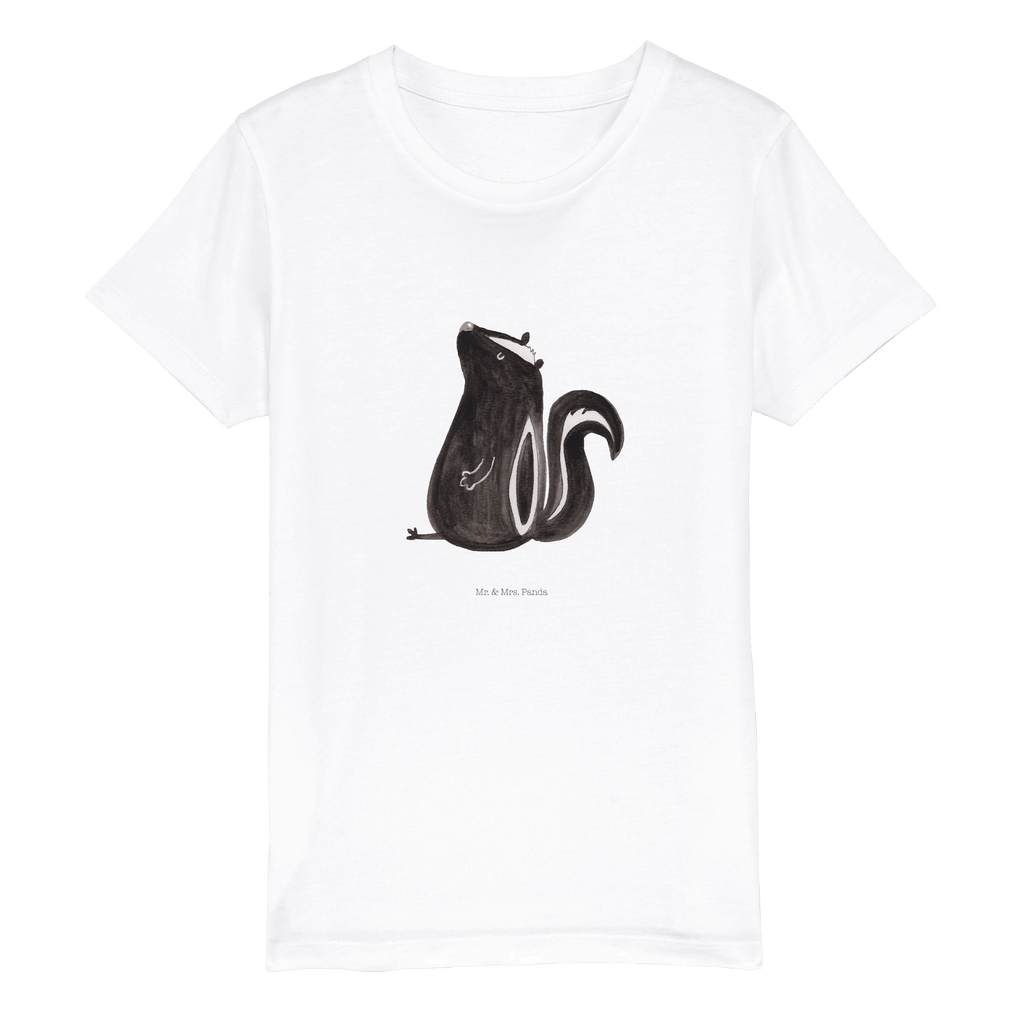 Organic Kinder T-Shirt Stinktier Sitzen Kinder T-Shirt, Kinder T-Shirt Mädchen, Kinder T-Shirt Jungen, Stinktier, Skunk, Wildtier, Raubtier, Stinker, Stinki, Spruch, Büro, Recht, Besserwisser