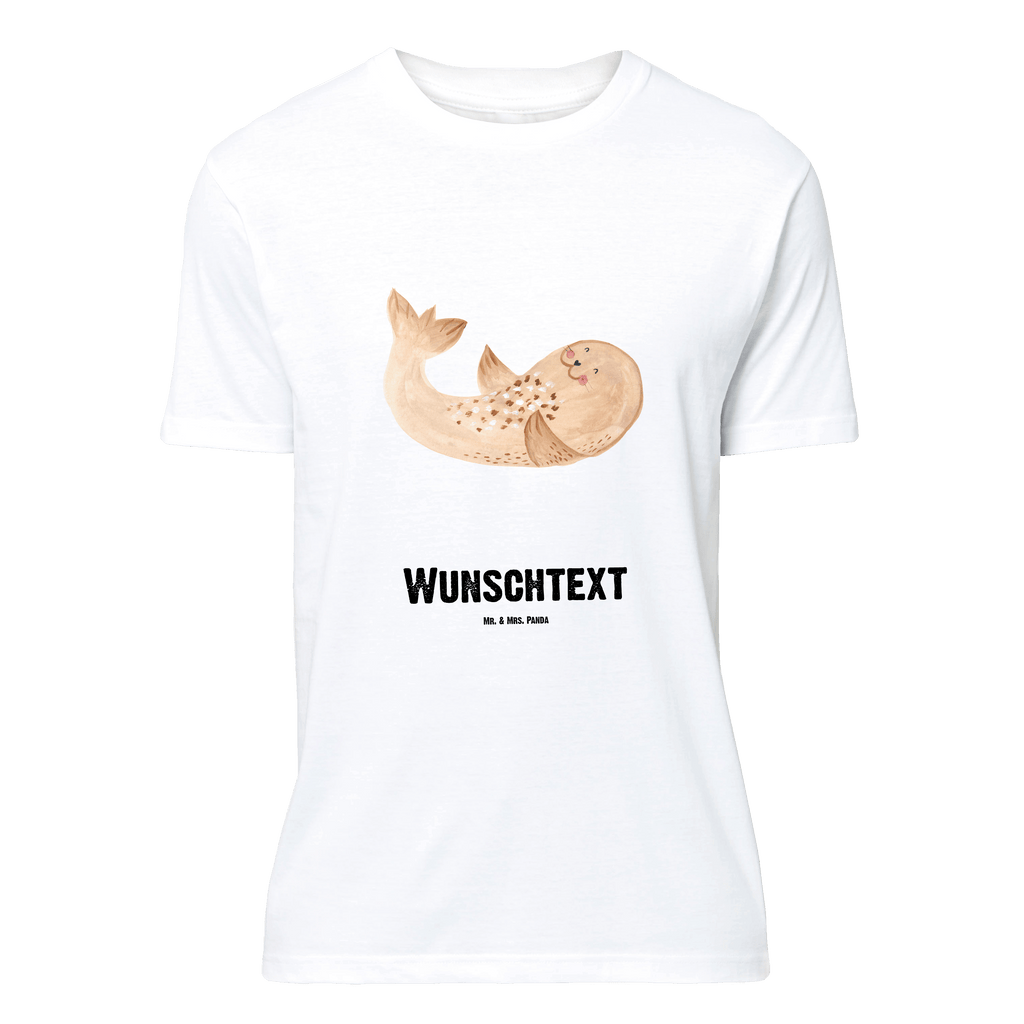 Personalisiertes T-Shirt Robbe liegend T-Shirt Personalisiert, T-Shirt mit Namen, T-Shirt mit Aufruck, Männer, Frauen, Wunschtext, Bedrucken, Tiermotive, Gute Laune, lustige Sprüche, Tiere, Robbe, Robben, Seehund, Strand, Meerestier, Ostsee, Nordsee, Lachen, Freude