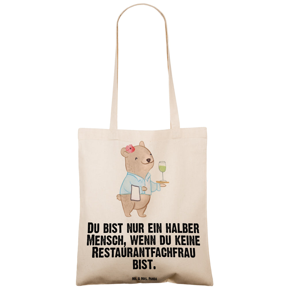 Tragetasche Restaurantfachfrau mit Herz Beuteltasche, Beutel, Einkaufstasche, Jutebeutel, Stoffbeutel, Tasche, Shopper, Umhängetasche, Strandtasche, Schultertasche, Stofftasche, Tragetasche, Badetasche, Jutetasche, Einkaufstüte, Laptoptasche, Beruf, Ausbildung, Jubiläum, Abschied, Rente, Kollege, Kollegin, Geschenk, Schenken, Arbeitskollege, Mitarbeiter, Firma, Danke, Dankeschön