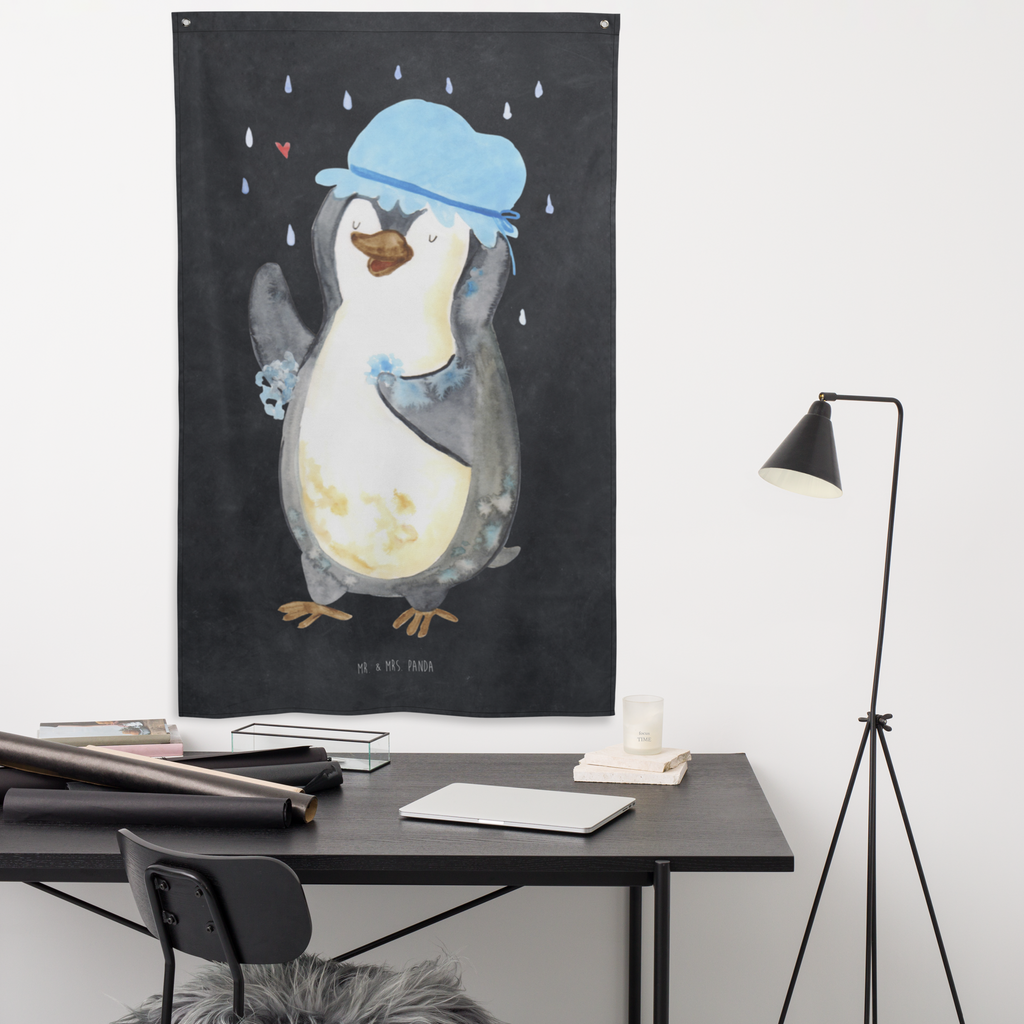 Wandteppich Pinguin duscht Wandbehang, Dekoration, Boho, Wandteppich, Wandtuch, Wanddeko, Tapisserie, Tapestry, Wandbild, Textil-Kunst, Schmuck-Wandbehang, Wand Deko, Kinderzimmer, Kinderzimmer Wand, Kinderzimmer Deko, Kinderzimmer Wanddeko, Pinguin, Pinguine, Dusche, duschen, Lebensmotto, Motivation, Neustart, Neuanfang, glücklich sein