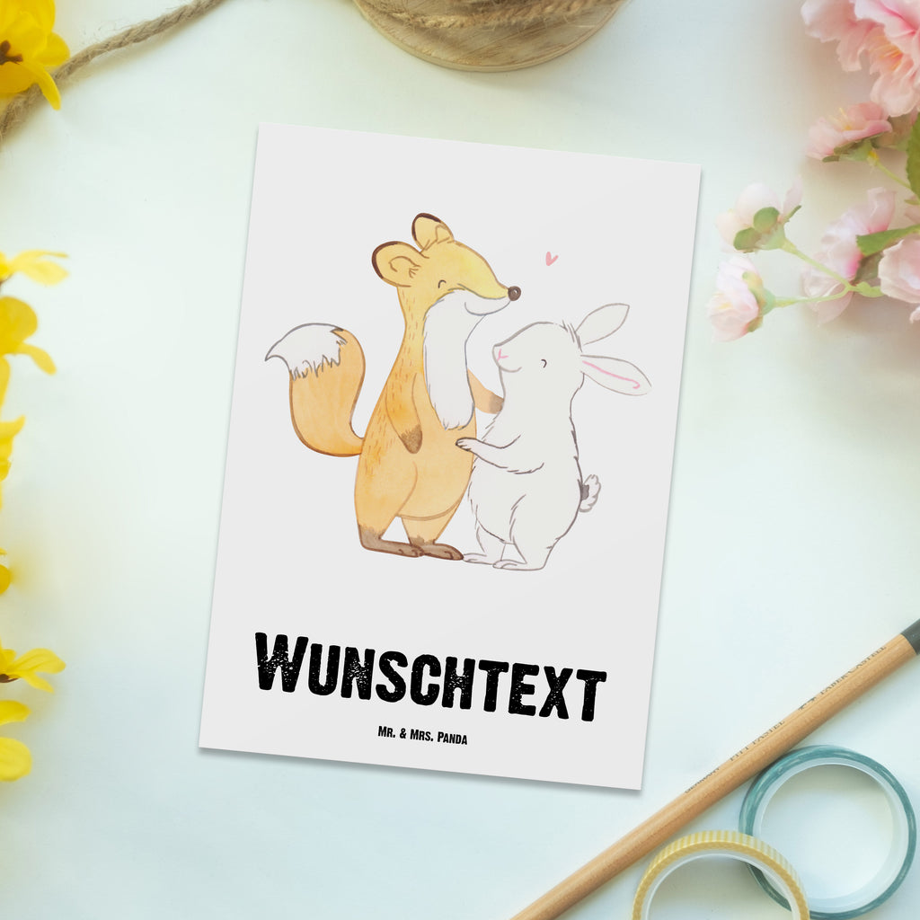 Personalisierte Postkarte Fuchs Hase Freunde treffen Postkarte mit Namen, Postkarte bedrucken, Postkarte mit Wunschtext, Postkarte personalisierbar, Geschenkkarte mit Namen, Grußkarte mit Namen, Karte mit Namen, Einladung mit Namen, Ansichtskarte mit Namen, Geschenkkarte mit Wunschtext, Grußkarte mit Wunschtext, Karte mit Wunschtext, Einladung mit Wunschtext, Ansichtskarte mit Wunschtext, Geschenk, Sport, Sportart, Hobby, Schenken, Danke, Dankeschön, Auszeichnung, Gewinn, Sportler, Freunde treffen