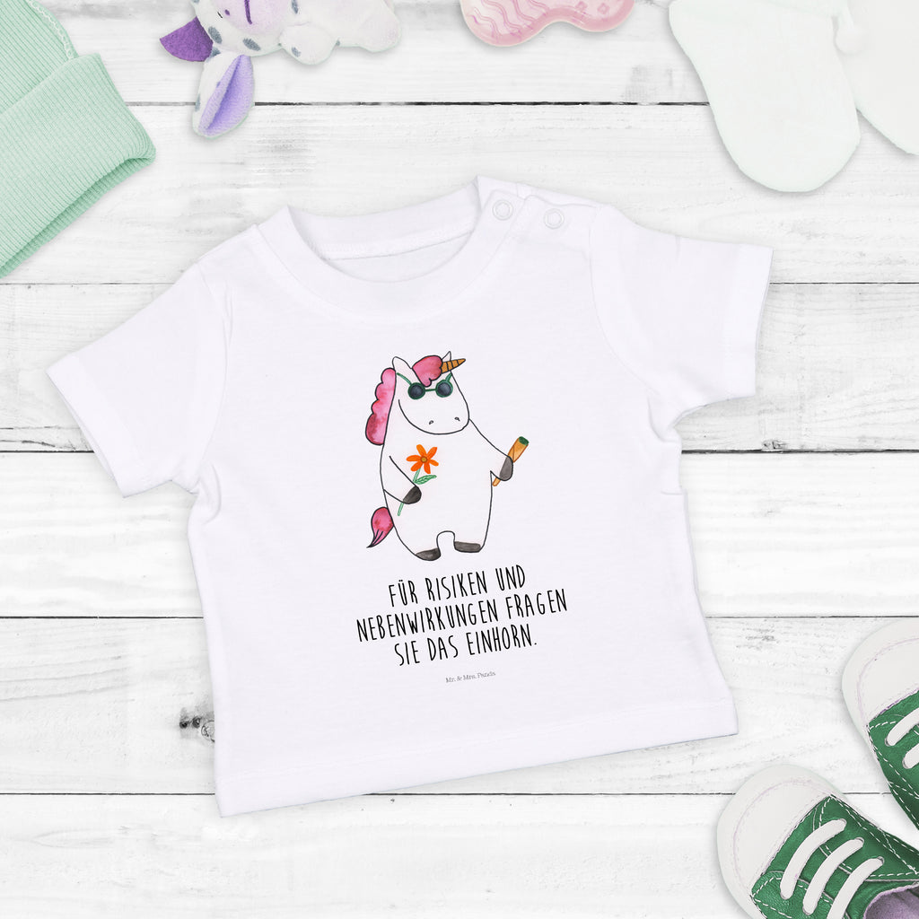 Organic Baby Shirt Einhorn Woodstock Baby T-Shirt, Jungen Baby T-Shirt, Mädchen Baby T-Shirt, Shirt, Einhorn, Einhörner, Einhorn Deko, Pegasus, Unicorn, Kiffen, Joint, Zigarette, Alkohol, Party, Spaß. lustig, witzig, Woodstock