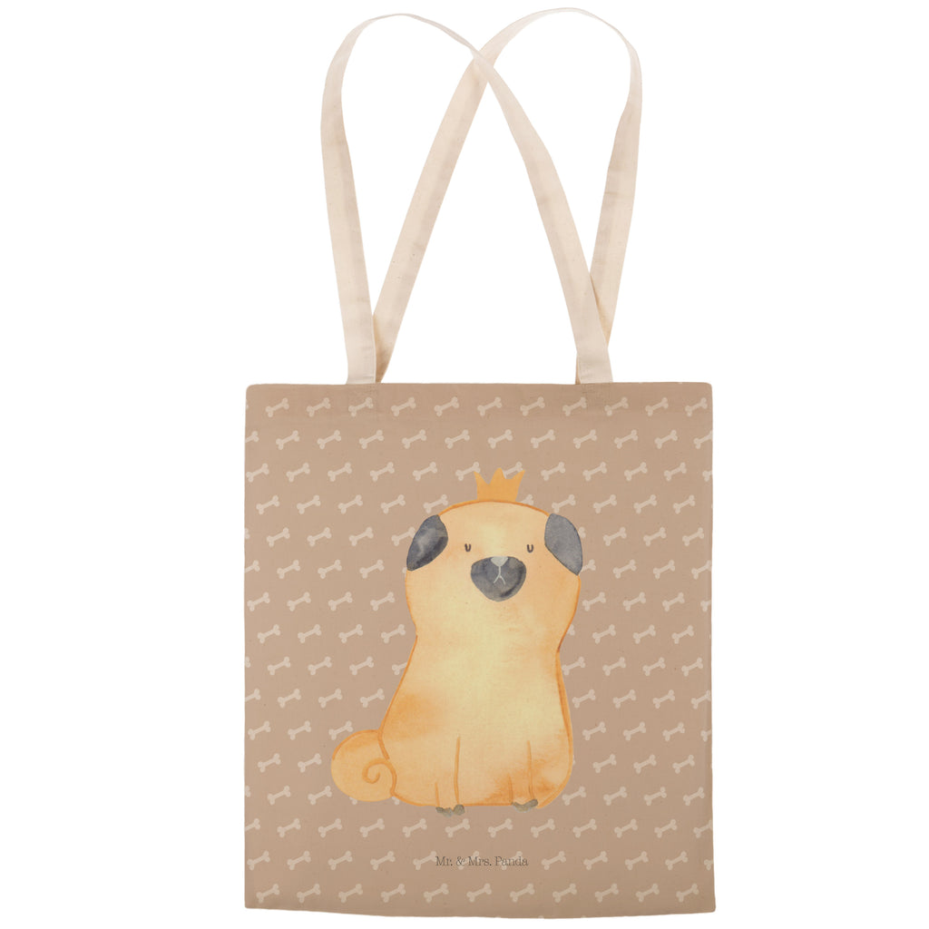 Einkaufstasche Mops Krone Tragetasche, Tasche, Beutel, Stofftasche, Baumwolltasche, Umhängetasche, Shopper, Einkaufstasche, Beuteltasche, Hund, Hundemotiv, Haustier, Hunderasse, Tierliebhaber, Hundebesitzer, Sprüche, Mops, allergisch, kinderlos, Hausregel, Hundebesitzer. Spruch, lustig