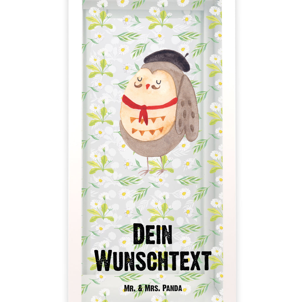 Personalisierte Deko Laterne Eule Französisch Gartenlampe, Gartenleuchte, Gartendekoration, Gartenlicht, Laterne kleine Laternen, XXL Laternen, Laterne groß, Eule, Eulen, Eule Deko, Owl, hibou, La vie est belle, das Leben ist schön, Spruch schön, Spruch Französisch, Frankreich