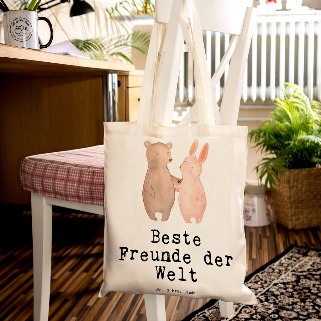 Tragetasche Hase Beste Freunde der Welt Beuteltasche, Beutel, Einkaufstasche, Jutebeutel, Stoffbeutel, Tasche, Shopper, Umhängetasche, Strandtasche, Schultertasche, Stofftasche, Tragetasche, Badetasche, Jutetasche, Einkaufstüte, Laptoptasche, für, Dankeschön, Geschenk, Schenken, Geburtstag, Geburtstagsgeschenk, Geschenkidee, Danke, Bedanken, Mitbringsel, Freude machen, Geschenktipp, Freunde, best friends, Freundschaft, Freundin, Freund, Clique, Kumpel, bae, bff