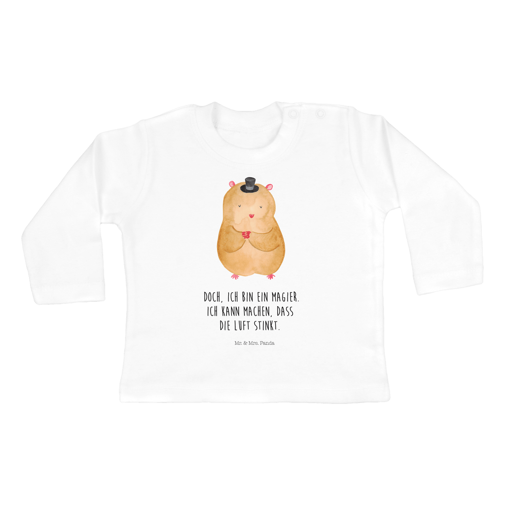 Baby Longsleeve Hamster mit Hut Mädchen, Jungen, Baby, Langarm, Bio, Kleidung, Tiermotive, Gute Laune, lustige Sprüche, Tiere, Hamster, Hut, Magier, Zylinder, Zwerghamster, Zauberer