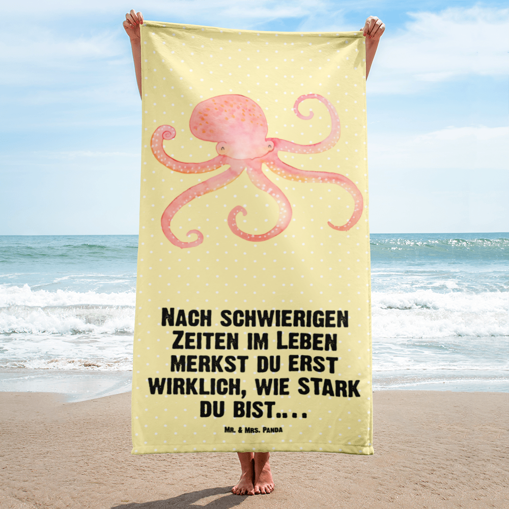 XL Badehandtuch Tintenfisch Handtuch, Badetuch, Duschtuch, Strandtuch, Saunatuch, Tiermotive, Gute Laune, lustige Sprüche, Tiere, Meer, Meerestier, Krake, Tintenfisch, Arme, Wasser, Ozean