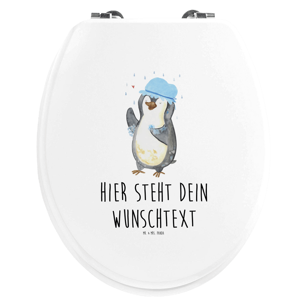 Personalisierter WC Sitz Motiv Pinguin duscht Personalisierte Klobrille, Personalisierter Klodeckel, Personalisierter Toilettendeckel, Personalisierter WC-Sitz, Toilettendeckel mit Namen, WC Sitz mit Namen, Pinguin, Pinguine, Dusche, duschen, Lebensmotto, Motivation, Neustart, Neuanfang, glücklich sein