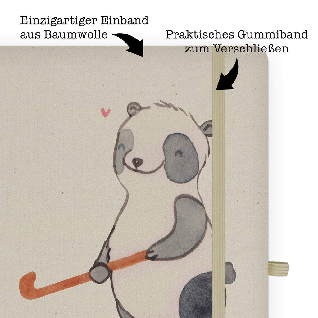 DIN A4 Personalisiertes Notizbuch Panda Hockey spielen Personalisiertes Notizbuch, Notizbuch mit Namen, Notizbuch bedrucken, Personalisierung, Namensbuch, Namen, Geschenk, Sport, Sportart, Hobby, Schenken, Danke, Dankeschön, Auszeichnung, Gewinn, Sportler, Hockey spielen, Feldhockey, Hockeyschläger, Hockey Verein