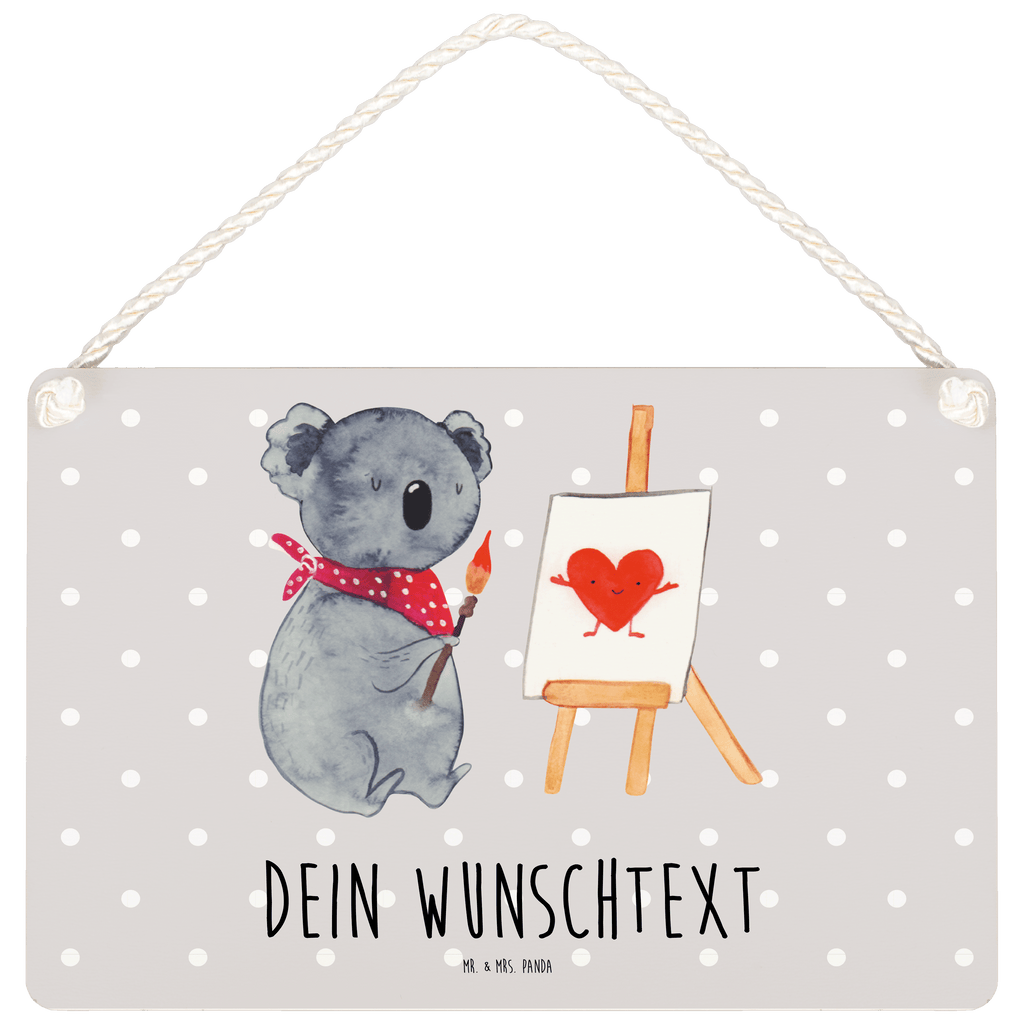 Personalisiertes Deko Schild Koala Künstler Dekoschild, Deko Schild, Schild, Tür Schild, Türschild, Holzschild, Wandschild, Wanddeko, Koala, Koalabär, Liebe, Liebensbeweis, Liebesgeschenk, Gefühle, Künstler, zeichnen