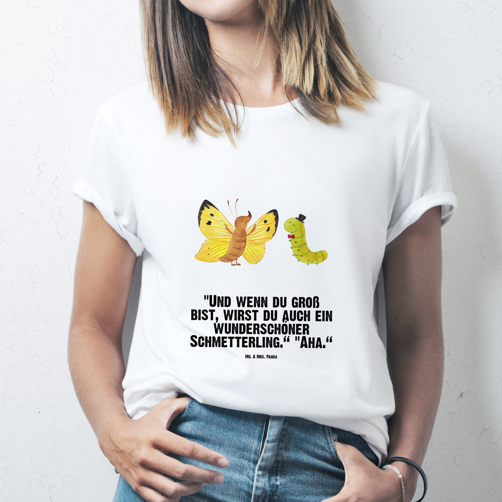 T-Shirt Standard Raupe & Schmetterling T-Shirt, Shirt, Tshirt, Lustiges T-Shirt, T-Shirt mit Spruch, Party, Junggesellenabschied, Jubiläum, Geburstag, Herrn, Damen, Männer, Frauen, Schlafshirt, Nachthemd, Sprüche, Tiermotive, Gute Laune, lustige Sprüche, Tiere, Raupe, Schmetterling, Zitronenfalter, Entwicklung, Erwachsen werden, Kokon, Hut, Hütchen, Schönheit, Aufwachsen