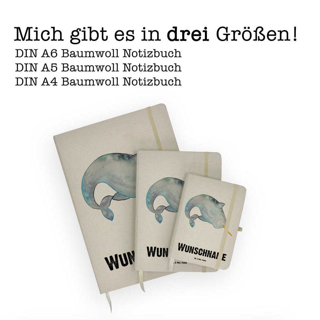 DIN A4 Personalisiertes Notizbuch Narwal Personalisiertes Notizbuch, Notizbuch mit Namen, Notizbuch bedrucken, Personalisierung, Namensbuch, Namen, Meerestiere, Meer, Urlaub, Narwal, Wal, Putzen, Hausfrau, Junggesellin, aufräumen, Kinderzimmer