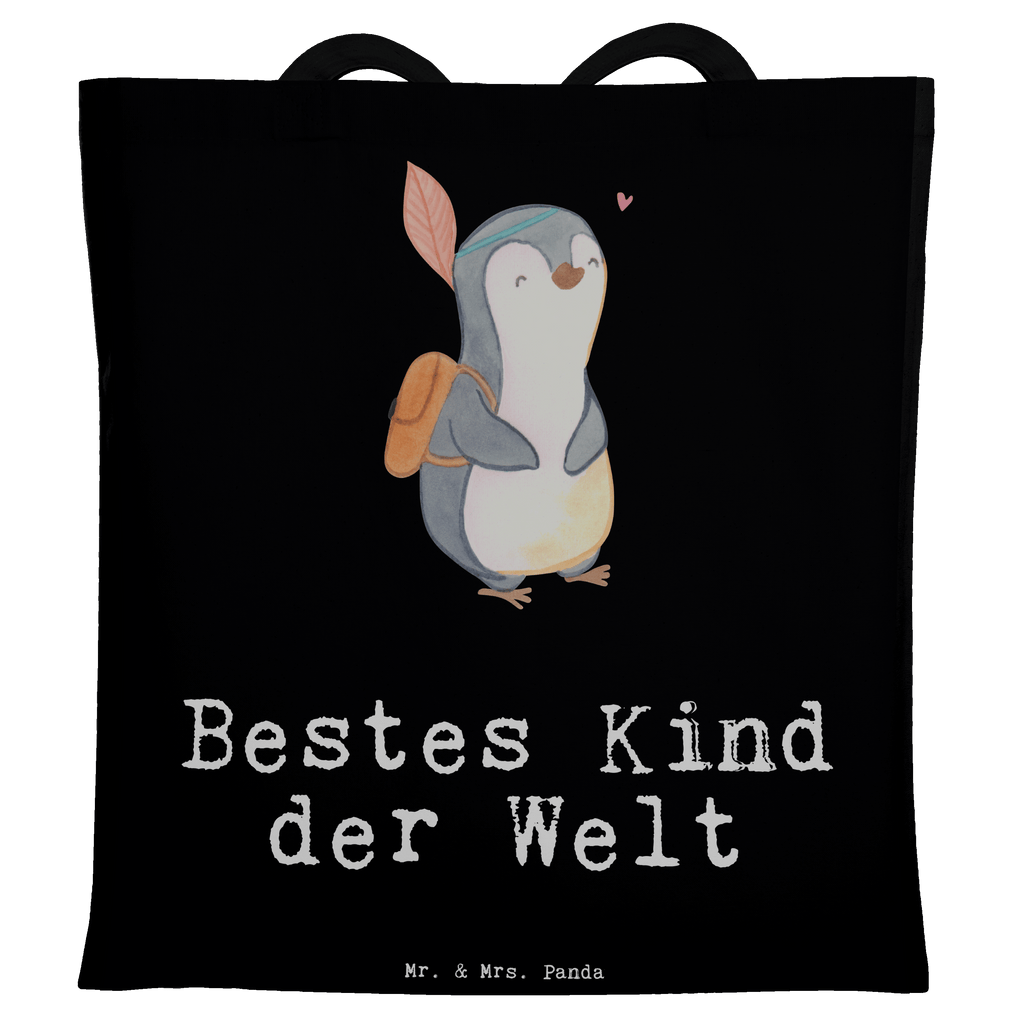 Tragetasche Pinguin Bestes Kind der Welt Beuteltasche, Beutel, Einkaufstasche, Jutebeutel, Stoffbeutel, Tasche, Shopper, Umhängetasche, Strandtasche, Schultertasche, Stofftasche, Tragetasche, Badetasche, Jutetasche, Einkaufstüte, Laptoptasche, für, Dankeschön, Geschenk, Schenken, Geburtstag, Geburtstagsgeschenk, Geschenkidee, Danke, Bedanken, Mitbringsel, Freude machen, Geschenktipp, Kinder, Kind, Kid, Kids, Kiddy, Bestes, Tochter, Sohn, Nachwuchs, Geburt, Liebling, Taufe