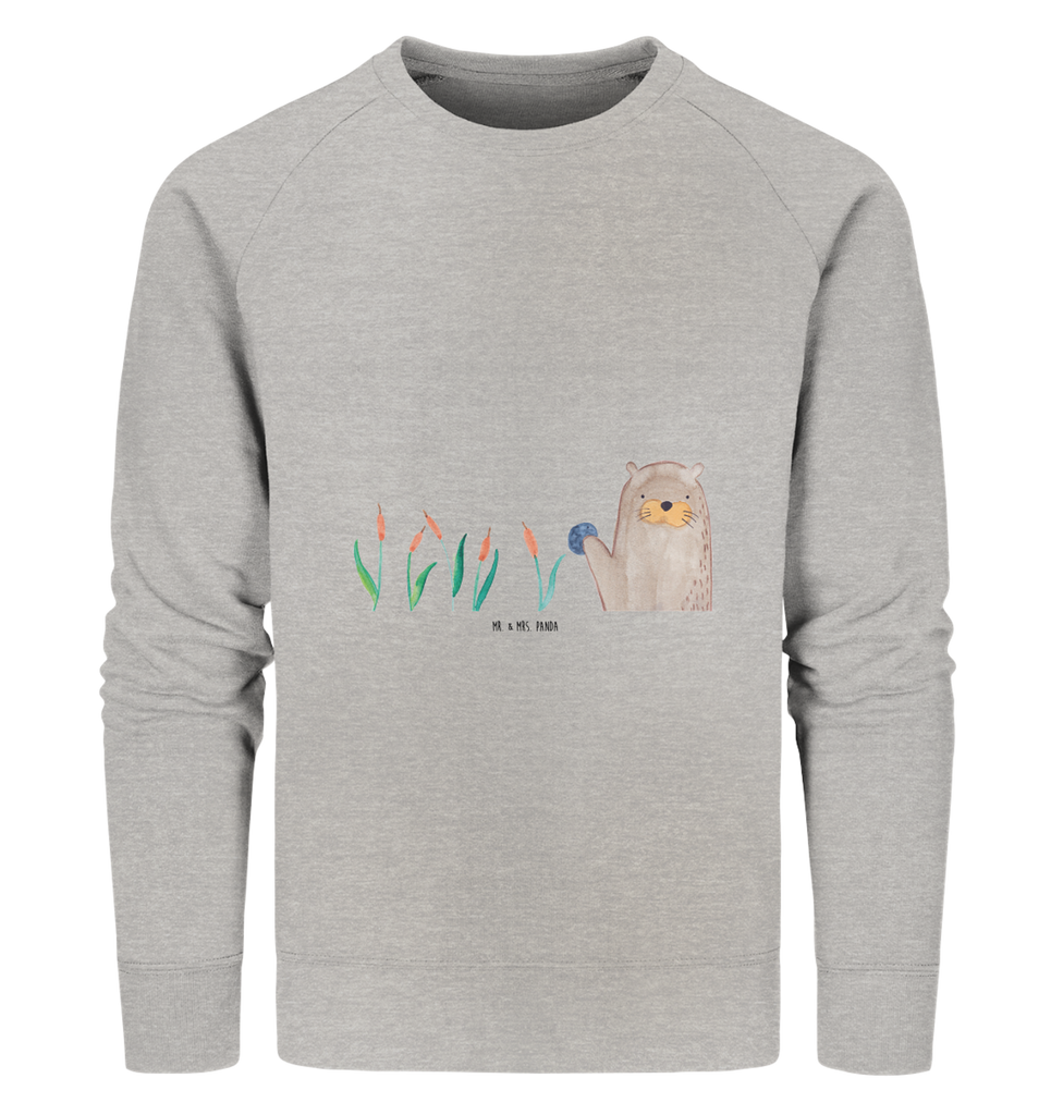 Organic Pullover Otter Stein Pullover, Pullover Männer, Pullover Frauen, Sweatshirt, Sweatshirt Männer, Sweatshirt Frauen, Unisex, Otter, Fischotter, Seeotter, Otter Seeotter See Otter