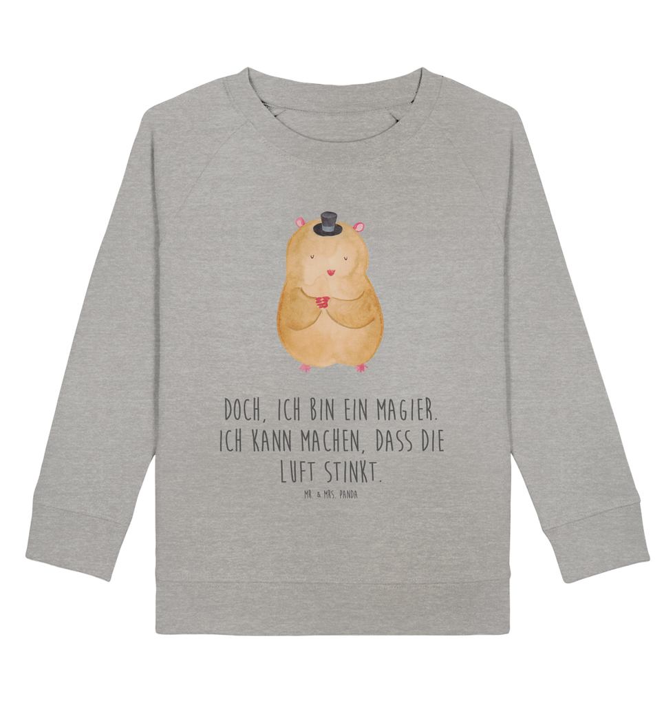 Organic Kinder Pullover Hamster mit Hut Kinder Pullover, Kinder Sweatshirt, Jungen, Mädchen, Tiermotive, Gute Laune, lustige Sprüche, Tiere, Hamster, Hut, Magier, Zylinder, Zwerghamster, Zauberer