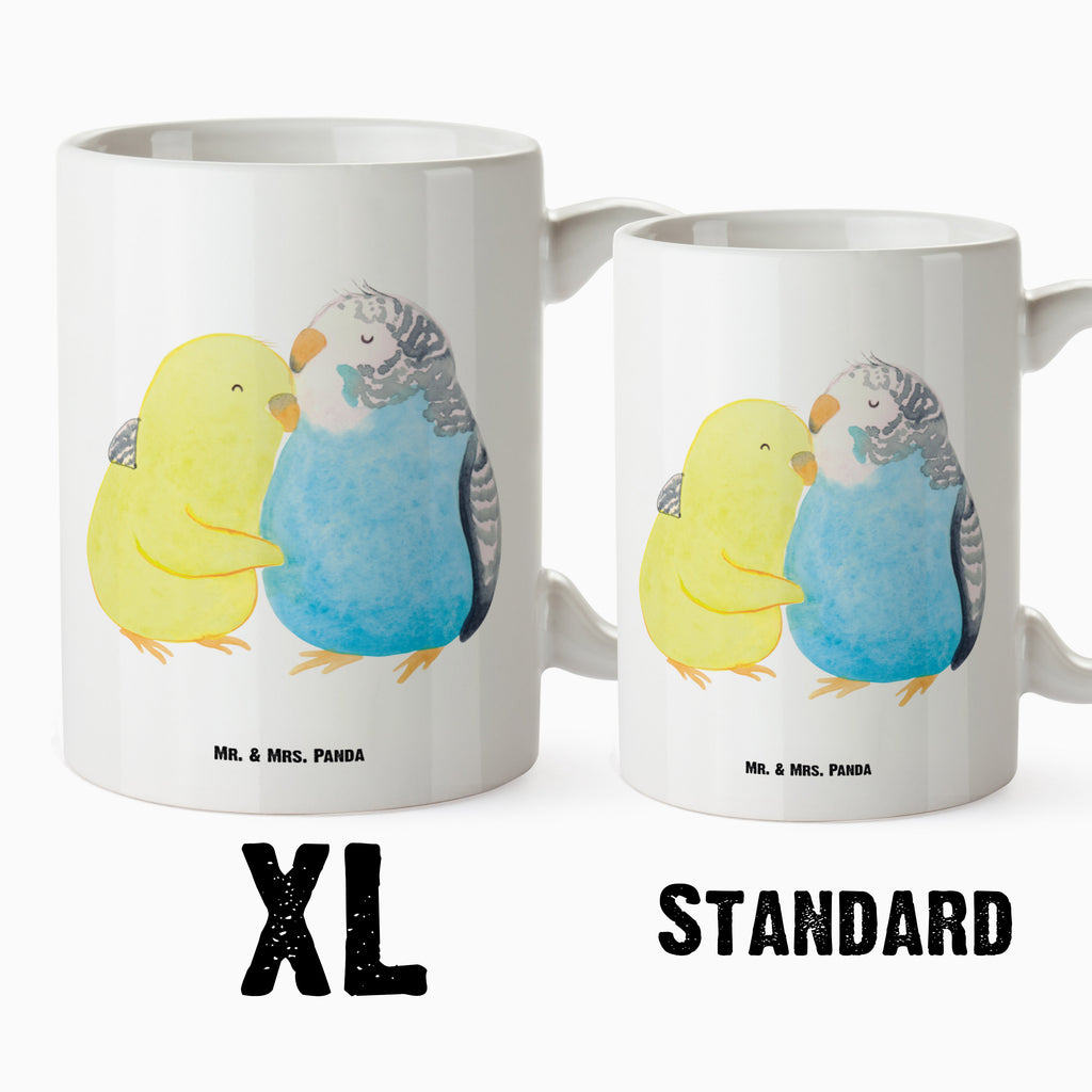 XL Tasse Wellensittich Liebe XL Tasse, Große Tasse, Grosse Kaffeetasse, XL Becher, XL Teetasse, spülmaschinenfest, Jumbo Tasse, Groß, Liebe, Partner, Freund, Freundin, Ehemann, Ehefrau, Heiraten, Verlobung, Heiratsantrag, Liebesgeschenk, Jahrestag, Hocheitstag, Vögel, Wellensittich, Nähe, Kuscheln, Vertrauen