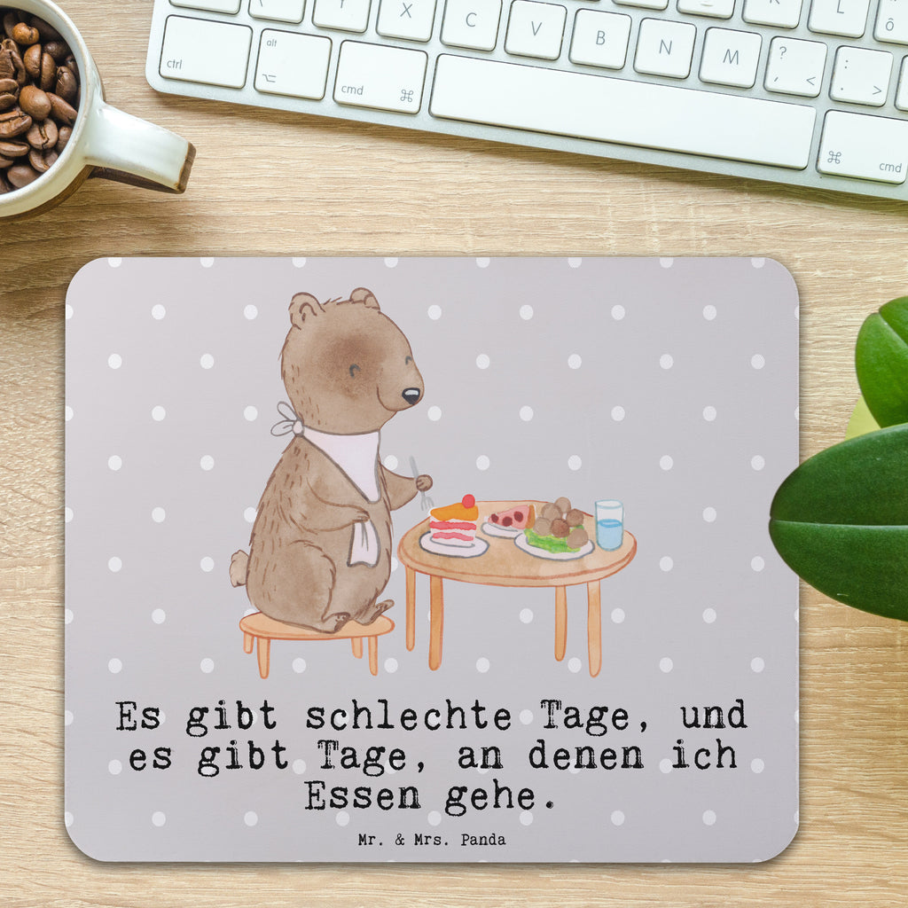 Mauspad Bär Essen gehen Tage Mousepad, Computer zubehör, Büroausstattung, PC Zubehör, Arbeitszimmer, Mauspad, Einzigartiges Mauspad, Designer Mauspad, Mausunterlage, Mauspad Büro, Geschenk, Sport, Sportart, Hobby, Schenken, Danke, Dankeschön, Auszeichnung, Gewinn, Sportler, Essen gehen, Essen, Restaurant, Restaurantbesuch