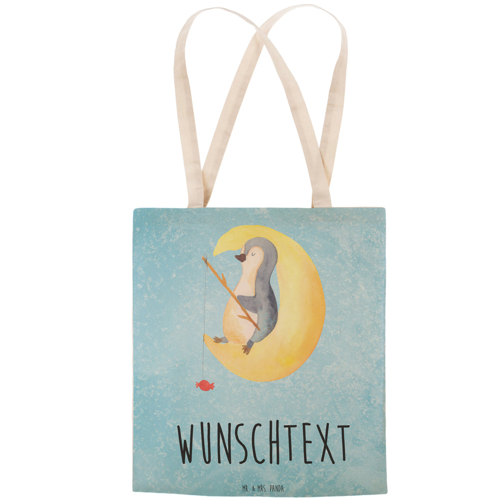 Personalisierte Einkaufstasche Pinguin Mond Personalisierte Tragetasche, Personalisierte Tasche, Personalisierter Beutel, Personalisierte Stofftasche, Personalisierte Baumwolltasche, Personalisierte Umhängetasche, Personalisierter Shopper, Personalisierte Einkaufstasche, Personalisierte Beuteltasche, Tragetasche mit Namen, Tasche mit Namen, Beutel mit Namen, Stofftasche mit Namen, Baumwolltasche mit Namen, Umhängetasche mit Namen, Shopper mit Namen, Einkaufstasche mit Namen, Beuteltasche, Wunschtext, Wunschnamen, Personalisierbar, Personalisierung, Pinguin, Pinguine, Spruch, schlafen, Nachtruhe, Einschlafen, Schlafzimmer, Schlafstörungen, Gästezimmer