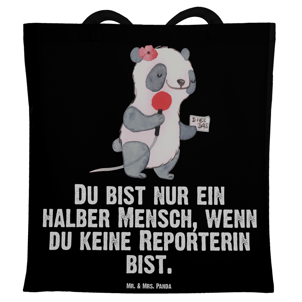 Tragetasche Reporterin mit Herz Beuteltasche, Beutel, Einkaufstasche, Jutebeutel, Stoffbeutel, Tasche, Shopper, Umhängetasche, Strandtasche, Schultertasche, Stofftasche, Tragetasche, Badetasche, Jutetasche, Einkaufstüte, Laptoptasche, Beruf, Ausbildung, Jubiläum, Abschied, Rente, Kollege, Kollegin, Geschenk, Schenken, Arbeitskollege, Mitarbeiter, Firma, Danke, Dankeschön