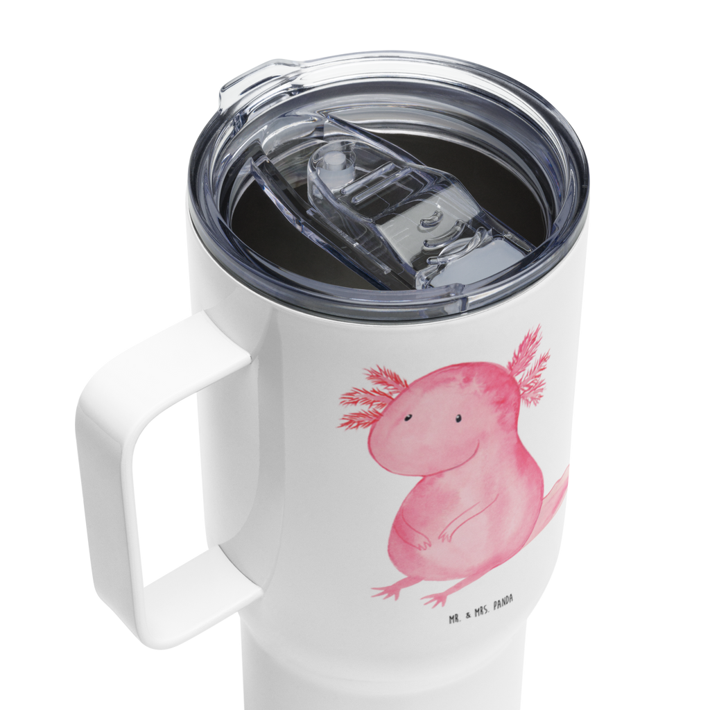 XXL Thermobecher Axolotl null Thermobecher, XL Thermobecher, Reisebecher, XL Reisetasse, Großer Thermobecher, Autobecher, Jumbo Becher, Axolotl, Molch, Axolot, vergnügt, fröhlich, zufrieden, Lebensstil, Weisheit, Lebensweisheit, Liebe, Freundin