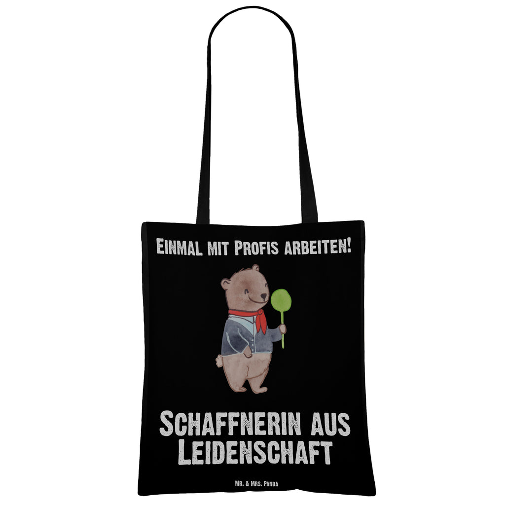 Tragetasche Schaffnerin aus Leidenschaft Beuteltasche, Beutel, Einkaufstasche, Jutebeutel, Stoffbeutel, Tasche, Shopper, Umhängetasche, Strandtasche, Schultertasche, Stofftasche, Tragetasche, Badetasche, Jutetasche, Einkaufstüte, Laptoptasche, Beruf, Ausbildung, Jubiläum, Abschied, Rente, Kollege, Kollegin, Geschenk, Schenken, Arbeitskollege, Mitarbeiter, Firma, Danke, Dankeschön