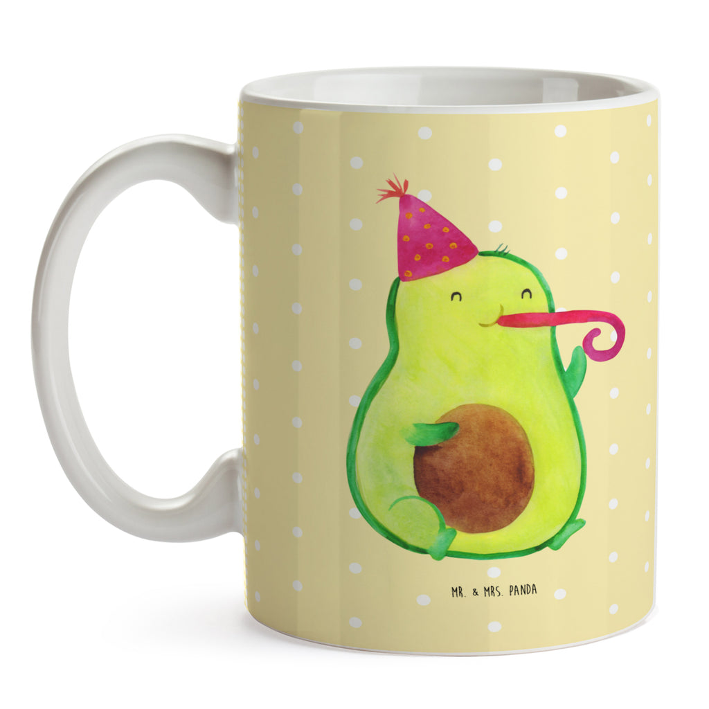 Tasse Avocado Feier Tasse, Kaffeetasse, Teetasse, Becher, Kaffeebecher, Teebecher, Keramiktasse, Porzellantasse, Büro Tasse, Geschenk Tasse, Tasse Sprüche, Tasse Motive, Kaffeetassen, Tasse bedrucken, Designer Tasse, Cappuccino Tassen, Schöne Teetassen, Avocado, Veggie, Vegan, Gesund, Party, Feierlichkeit, Feier, Fete, Geburtstag, Gute Laune, Tröte