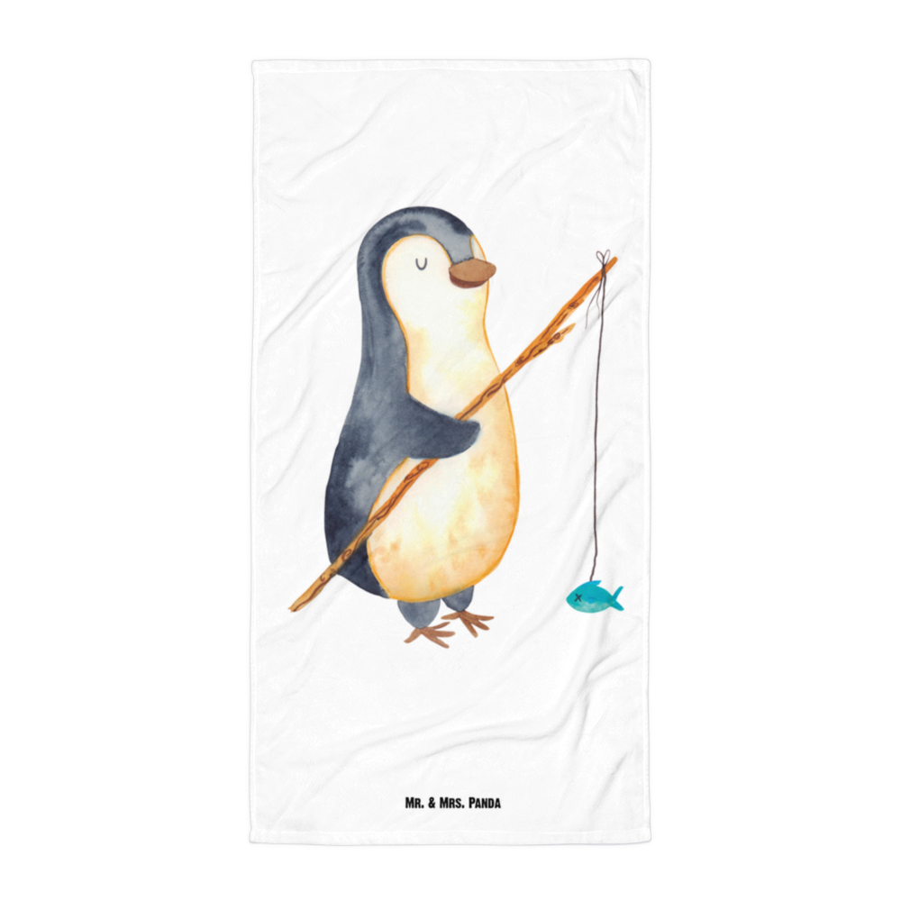 XL Badehandtuch Pinguin Angler Handtuch, Badetuch, Duschtuch, Strandtuch, Saunatuch, Pinguin, Pinguine, Angeln, Angler, Tagträume, Hobby, Plan, Planer, Tagesplan, Neustart, Motivation, Geschenk, Freundinnen, Geschenkidee, Urlaub, Wochenende