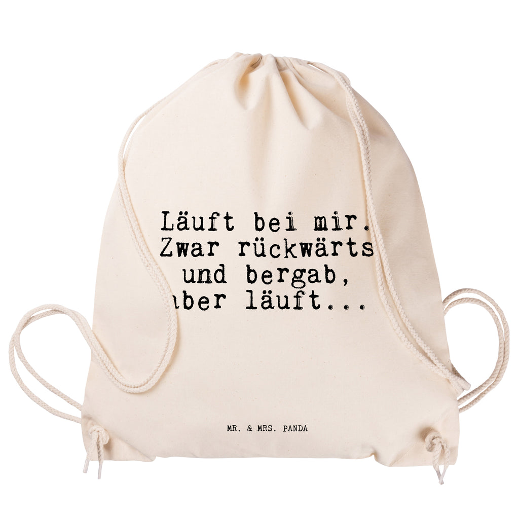 Sportbeutel Läuft bei mir. Zwar... Sportbeutel, Turnbeutel, Beutel, Sporttasche, Tasche, Stoffbeutel, Sportbeutel Kinder, Gymsack, Beutel Rucksack, Kleine Sporttasche, Sportzubehör, Turnbeutel Baumwolle, Spruch, Sprüche, lustige Sprüche, Weisheiten, Zitate, Spruch Geschenke, Spruch Sprüche Weisheiten Zitate Lustig Weisheit Worte