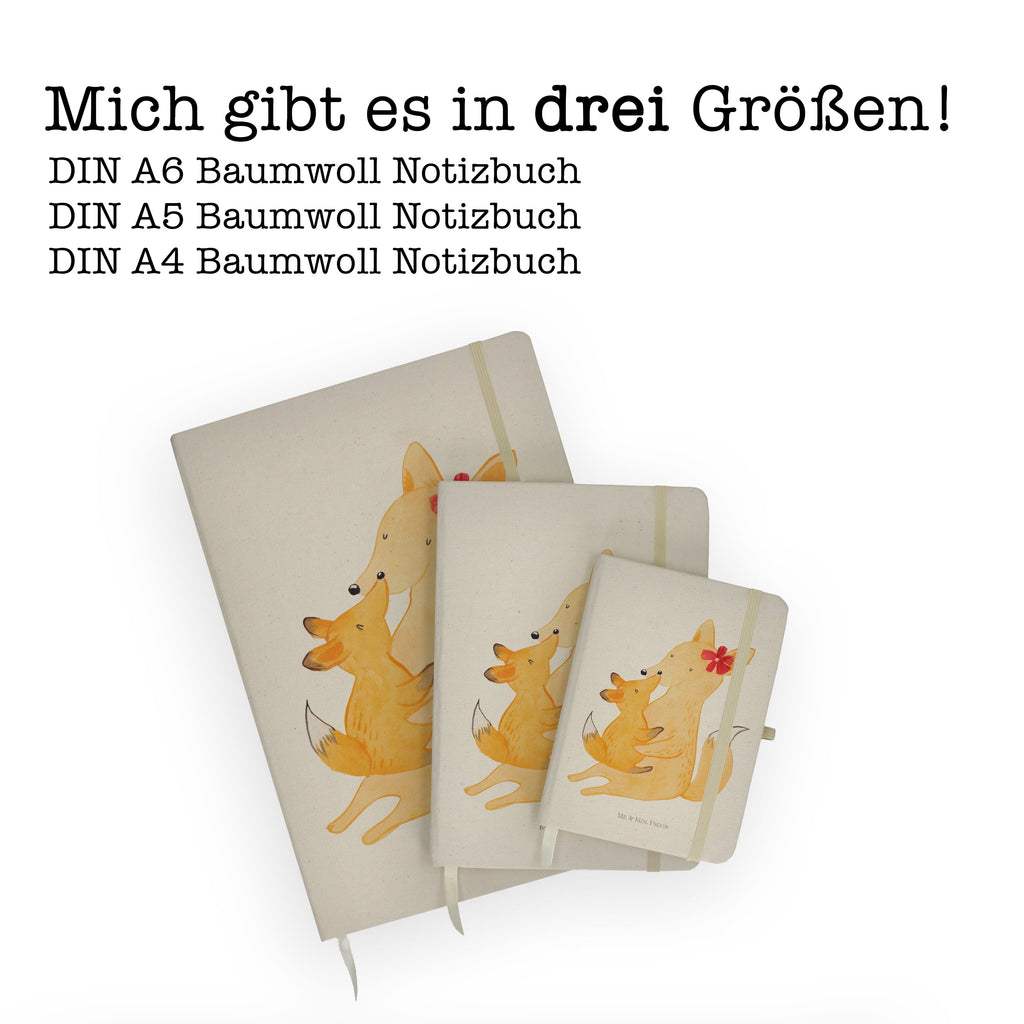 Baumwoll Notizbuch Fuchs Mama Notizen, Eintragebuch, Tagebuch, Notizblock, Adressbuch, Journal, Kladde, Skizzenbuch, Notizheft, Schreibbuch, Schreibheft, Familie, Vatertag, Muttertag, Bruder, Schwester, Mama, Papa, Oma, Opa, Mutter, Tochter, Lieblingstochter, Beste Tochter, Geschenk