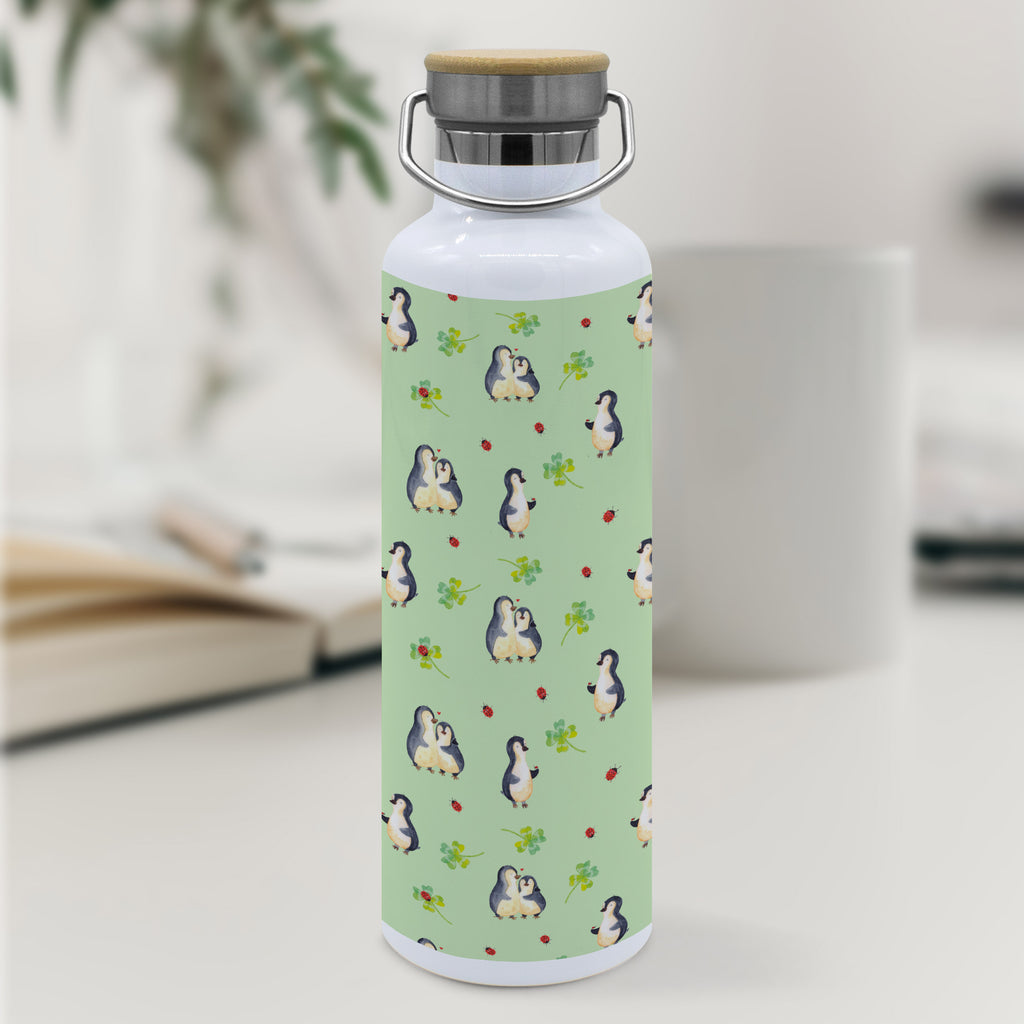 Trinkflasche Pinguin Marienkäfer Muster Thermosflasche, Isolierflasche, Edelstahl, Trinkflasche, isoliert, Wamrhaltefunktion, Sportflasche, Flasche zum Sport, Sportlerflasche, Pinguin, Pinguine, Marienkäfer, Liebe, Wunder, Glück, Freude, Lebensfreude