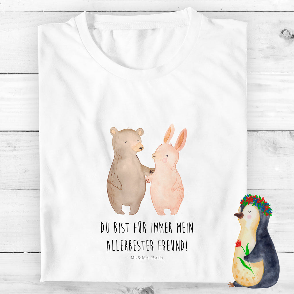 Organic Kinder T-Shirt Bär und Hase Umarmen Kinder T-Shirt, Kinder T-Shirt Mädchen, Kinder T-Shirt Jungen, Liebe, Partner, Freund, Freundin, Ehemann, Ehefrau, Heiraten, Verlobung, Heiratsantrag, Liebesgeschenk, Jahrestag, Hocheitstag, Freunde, bester Freund, Hase, Bär, Bärchen, best friends