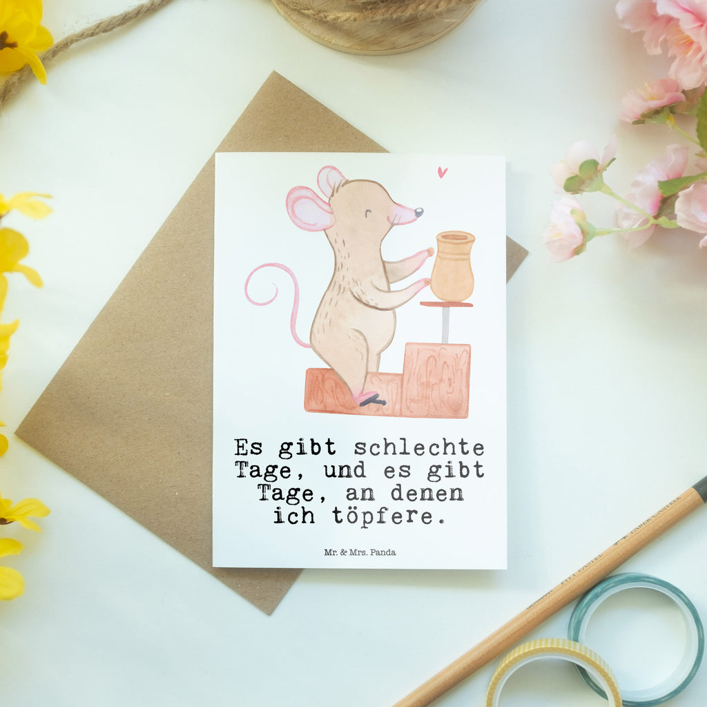 Grußkarte Maus Töpfern Tage Grußkarte, Klappkarte, Einladungskarte, Glückwunschkarte, Hochzeitskarte, Geburtstagskarte, Karte, Ansichtskarten, Geschenk, Sport, Sportart, Hobby, Schenken, Danke, Dankeschön, Auszeichnung, Gewinn, Sportler, Töpfern, Töpferei, Töpferkurs