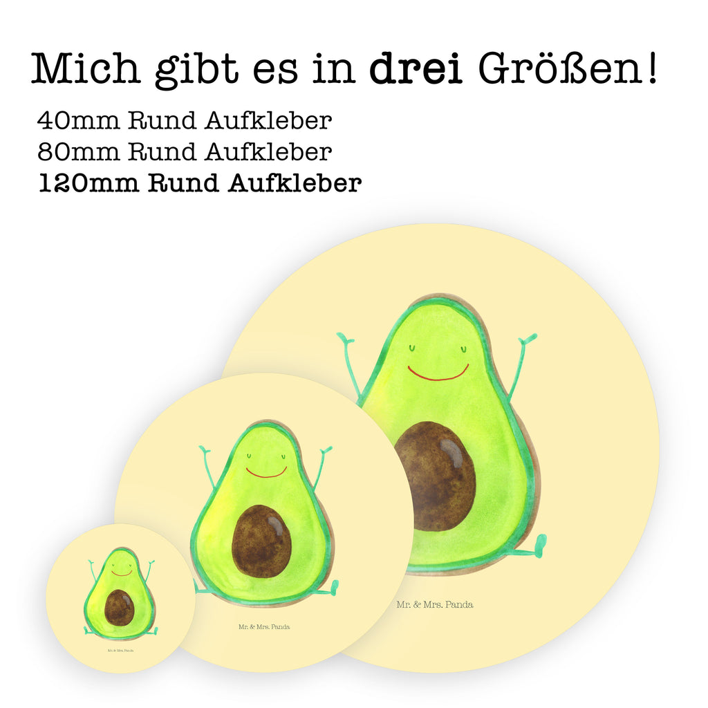 Rund Aufkleber Avocado Glücklich Sticker, Aufkleber, Etikett, Avocado, Veggie, Vegan, Gesund, Chaos