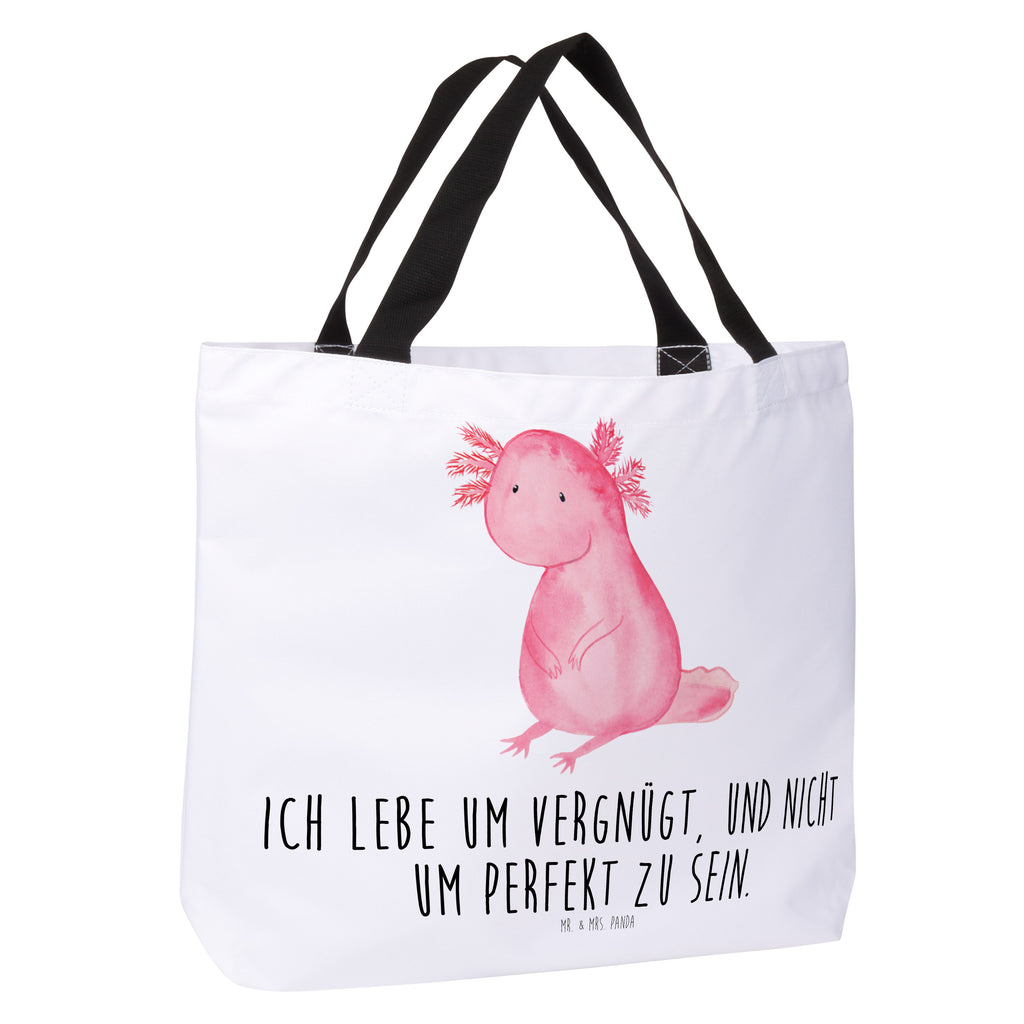 Shopper Axolotl Beutel, Einkaufstasche, Tasche, Strandtasche, Einkaufsbeutel, Shopper, Schultasche, Freizeittasche, Tragebeutel, Schulbeutel, Alltagstasche, Axolotl, Molch, Axolot, vergnügt, fröhlich, zufrieden, Lebensstil, Weisheit, Lebensweisheit, Liebe, Freundin