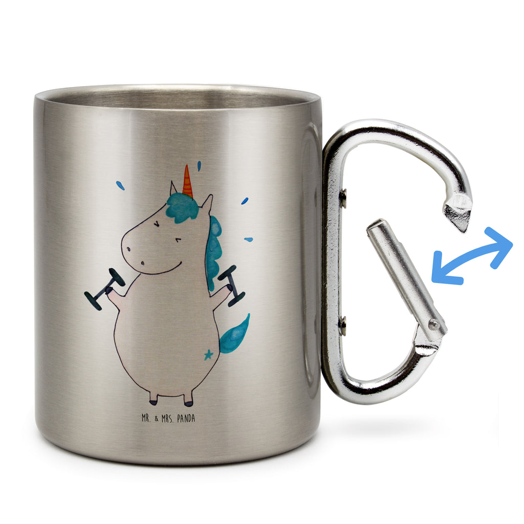 Edelstahlbecher Einhorn Fitness Edelstahltasse, Karabiner, Edelstahlbecher, Outdoor, Camping, Tasse, Becher, Einhorn, Einhörner, Einhorn Deko, Pegasus, Unicorn, Gym, Fitness, Fitnessstudio, Diät, Abnehmen, Sport, Pumpen, Geräte, Sixpack