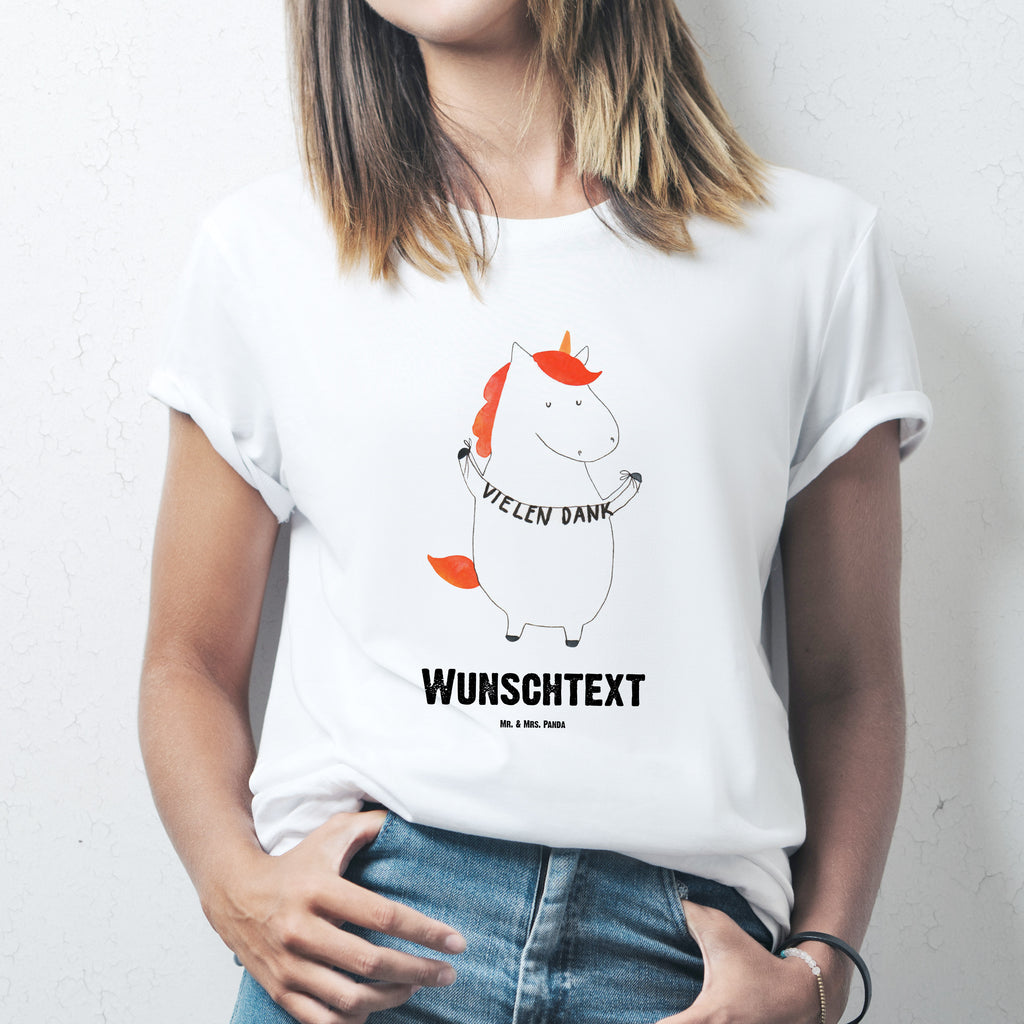 Personalisiertes T-Shirt Einhorn Vielen Dank T-Shirt Personalisiert, T-Shirt mit Namen, T-Shirt mit Aufruck, Männer, Frauen, Wunschtext, Bedrucken, Einhorn, Einhörner, Einhorn Deko, Pegasus, Unicorn, Danke, vielen Dank, Dankeschön, Danksagung