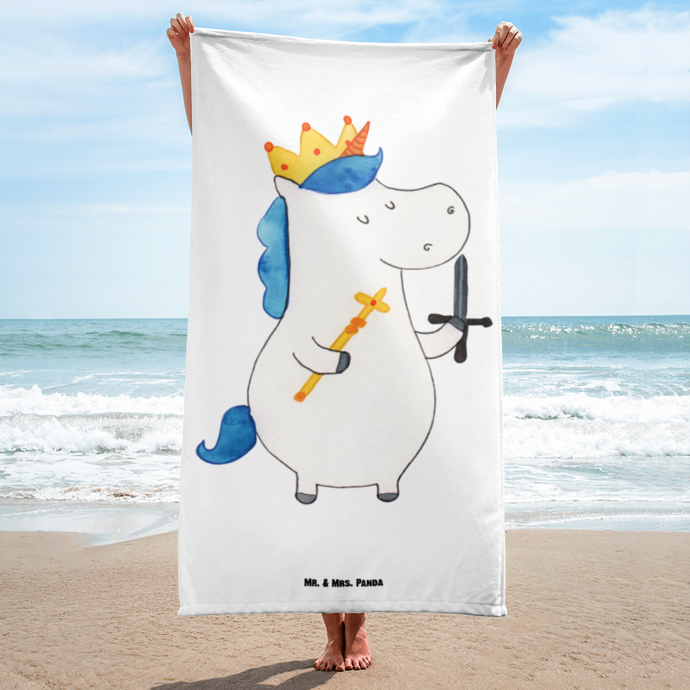 XL Badehandtuch Einhorn König mit Schwert Handtuch, Badetuch, Duschtuch, Strandtuch, Saunatuch, Einhorn, Einhörner, Einhorn Deko, Pegasus, Unicorn, König, Ritter, Mittelalter