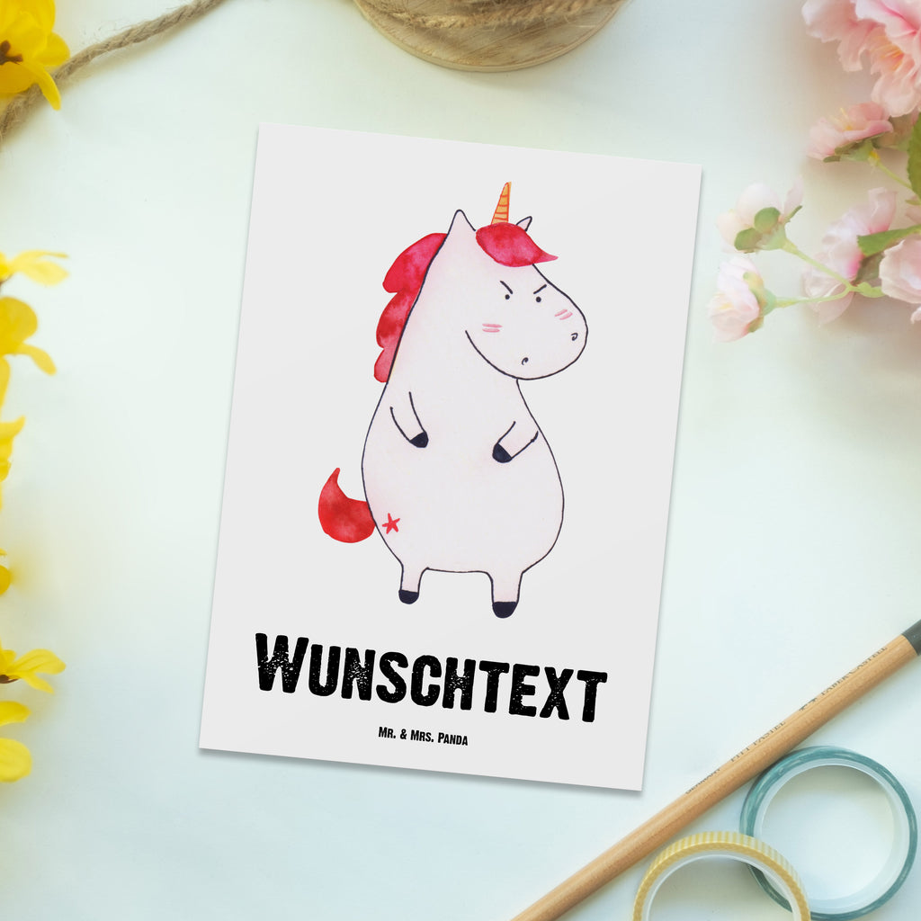 Personalisierte Postkarte Einhorn wütend Postkarte mit Namen, Postkarte bedrucken, Postkarte mit Wunschtext, Postkarte personalisierbar, Geschenkkarte mit Namen, Grußkarte mit Namen, Karte mit Namen, Einladung mit Namen, Ansichtskarte mit Namen, Geschenkkarte mit Wunschtext, Grußkarte mit Wunschtext, Karte mit Wunschtext, Einladung mit Wunschtext, Ansichtskarte mit Wunschtext, Einhorn, Einhörner, Einhorn Deko, Pegasus, Unicorn, Realität, Ansage, lustlos, nein, Büro, Arbeit, wütend, dumme Fragen, lustig, Spaß, Geschenk