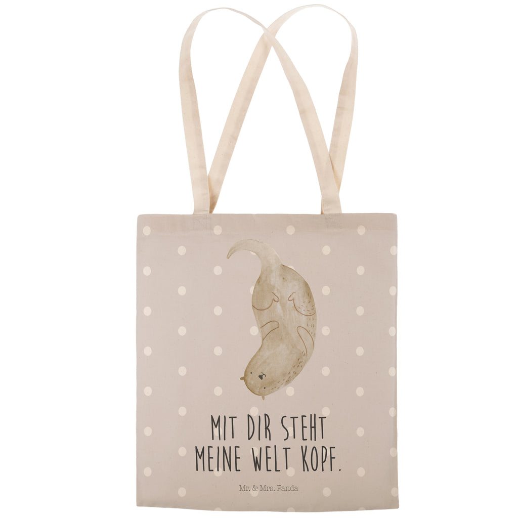 Einkaufstasche Otter Kopfüber Tragetasche, Tasche, Beutel, Stofftasche, Baumwolltasche, Umhängetasche, Shopper, Einkaufstasche, Beuteltasche, Otter, Fischotter, Seeotter, Otter Seeotter See Otter